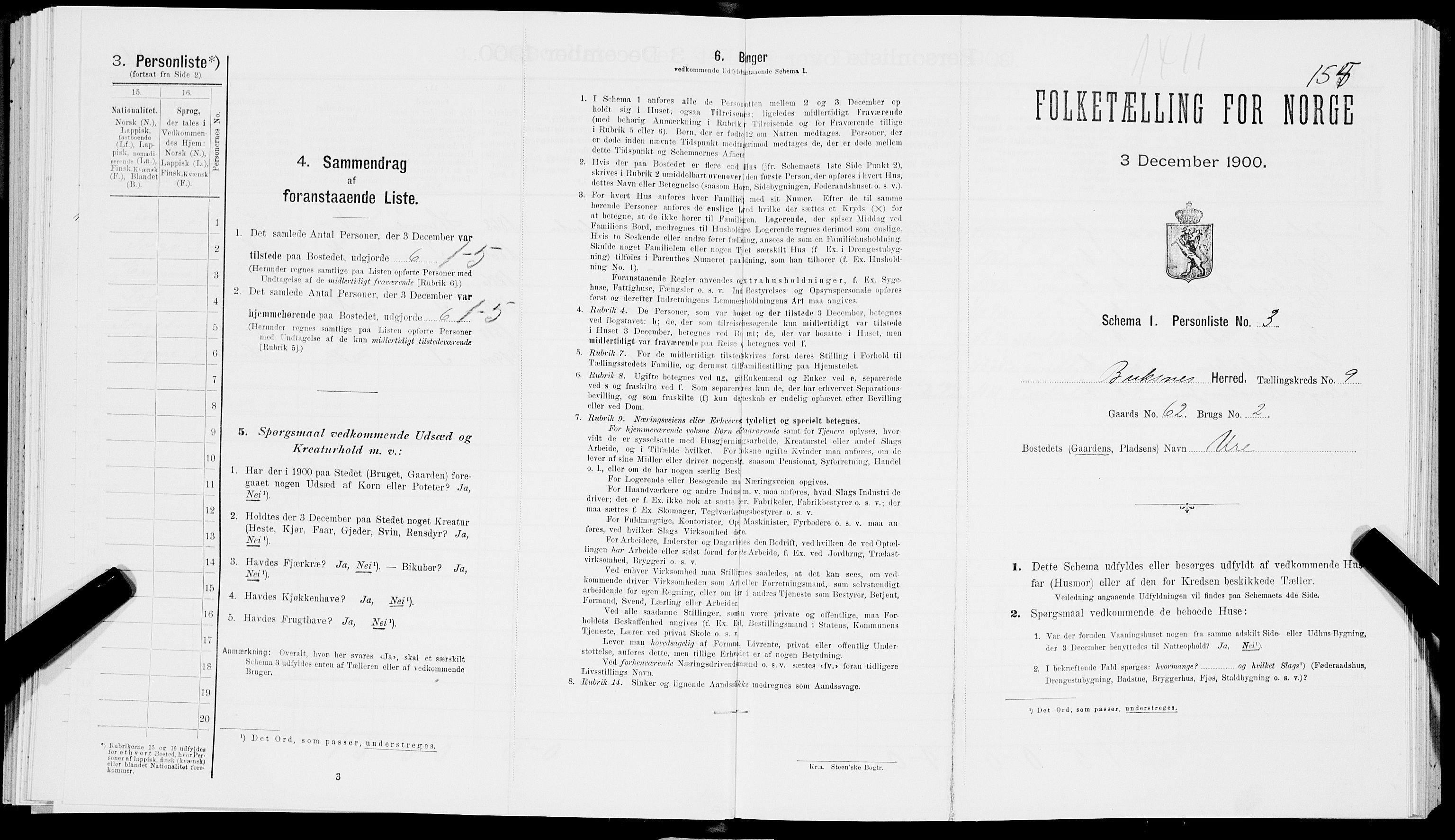 SAT, Folketelling 1900 for 1860 Buksnes herred, 1900, s. 1221