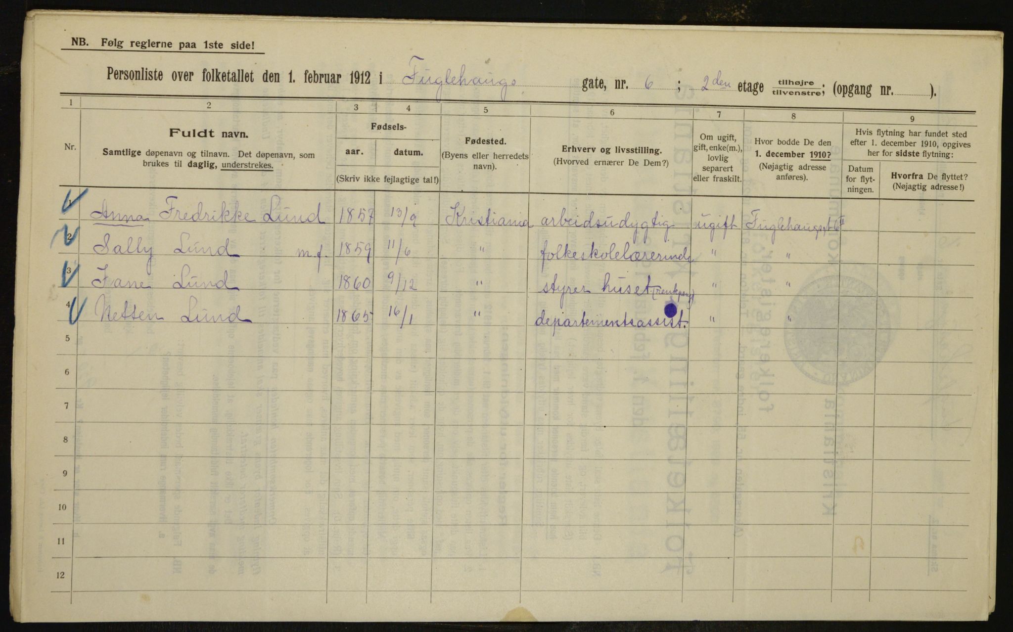 OBA, Kommunal folketelling 1.2.1912 for Kristiania, 1912, s. 28221