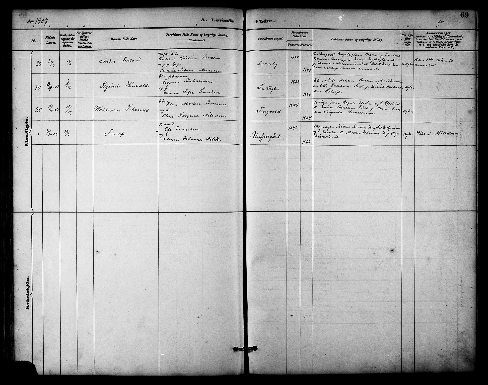 Balsfjord sokneprestembete, AV/SATØ-S-1303/G/Ga/L0003klokker: Klokkerbok nr. 3, 1887-1909, s. 69