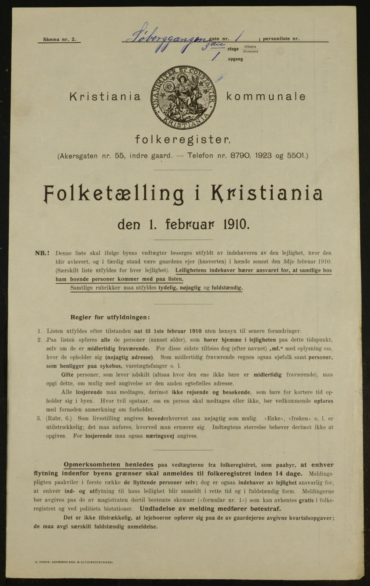 OBA, Kommunal folketelling 1.2.1910 for Kristiania, 1910, s. 100793