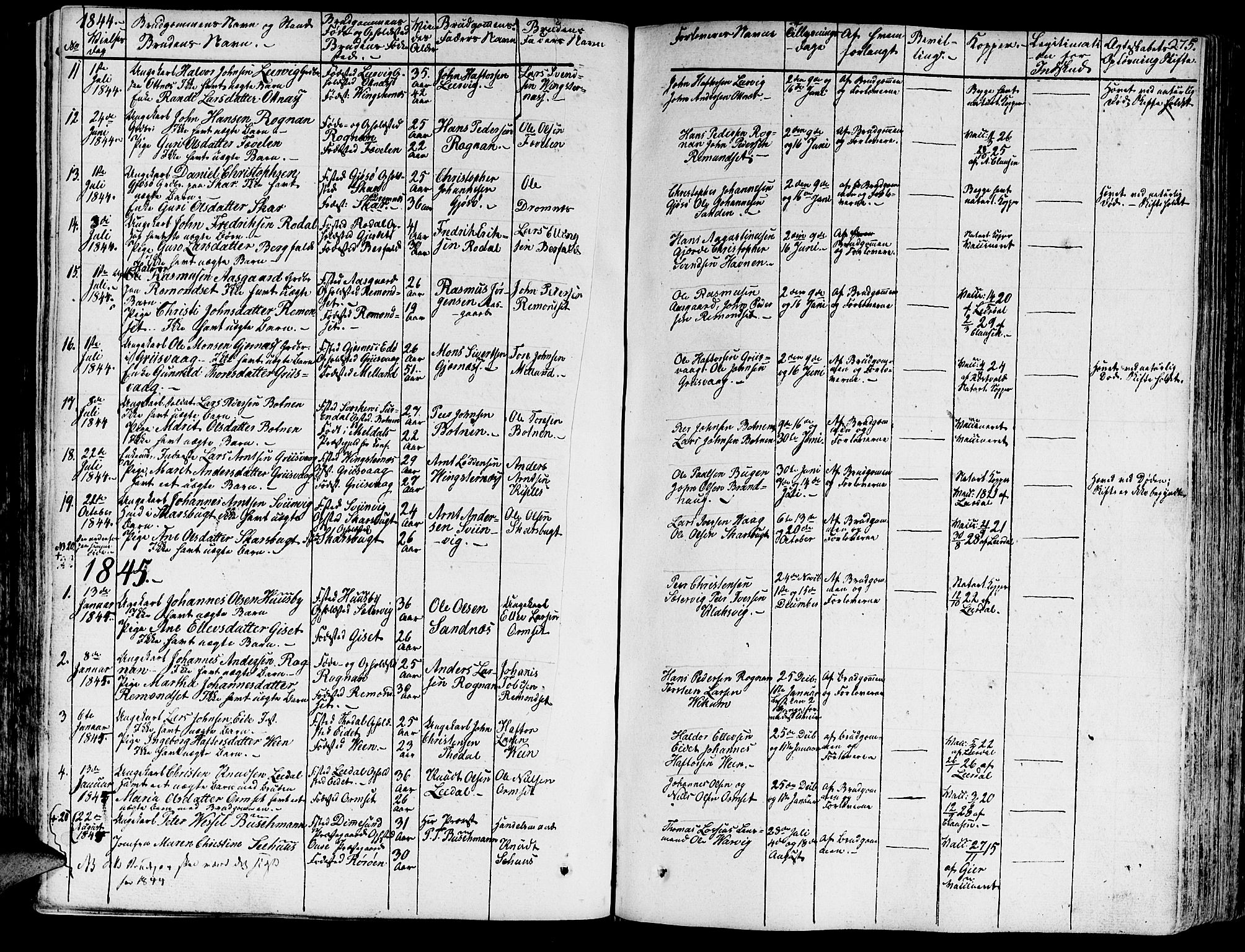 Ministerialprotokoller, klokkerbøker og fødselsregistre - Møre og Romsdal, AV/SAT-A-1454/578/L0904: Ministerialbok nr. 578A03, 1836-1858, s. 275