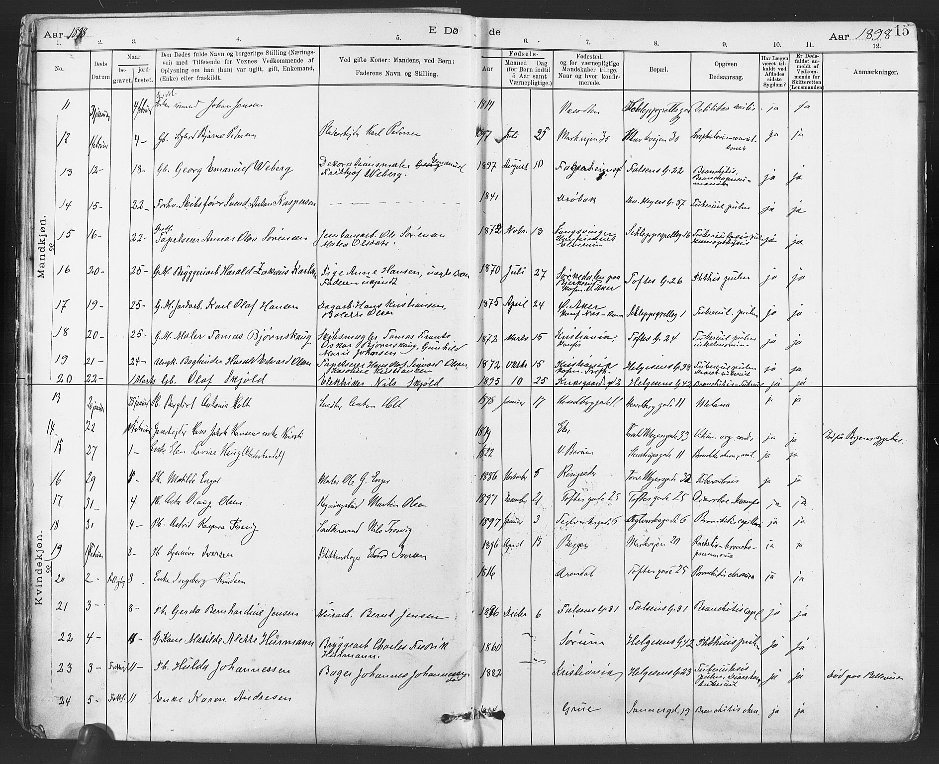 Paulus prestekontor Kirkebøker, AV/SAO-A-10871/F/Fa/L0012: Ministerialbok nr. 12, 1897-1908, s. 15