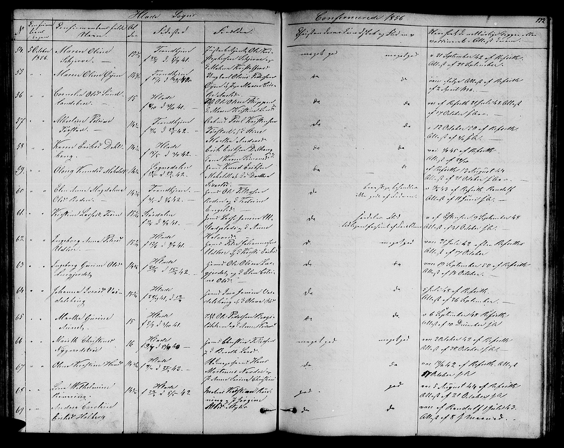Ministerialprotokoller, klokkerbøker og fødselsregistre - Sør-Trøndelag, SAT/A-1456/606/L0310: Klokkerbok nr. 606C06, 1850-1859, s. 122