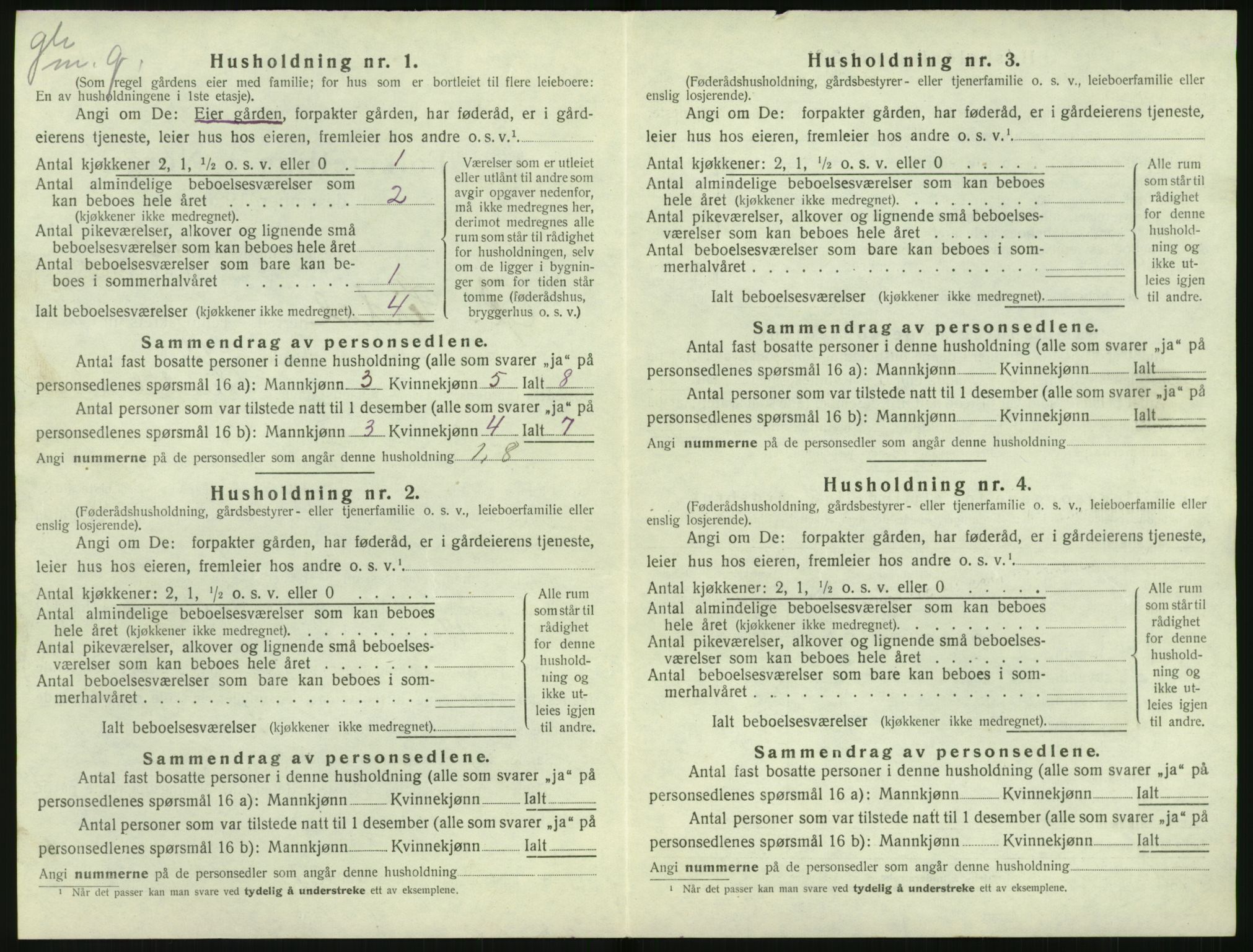 SAK, Folketelling 1920 for 1047 Øvre Sirdal herred, 1920, s. 328