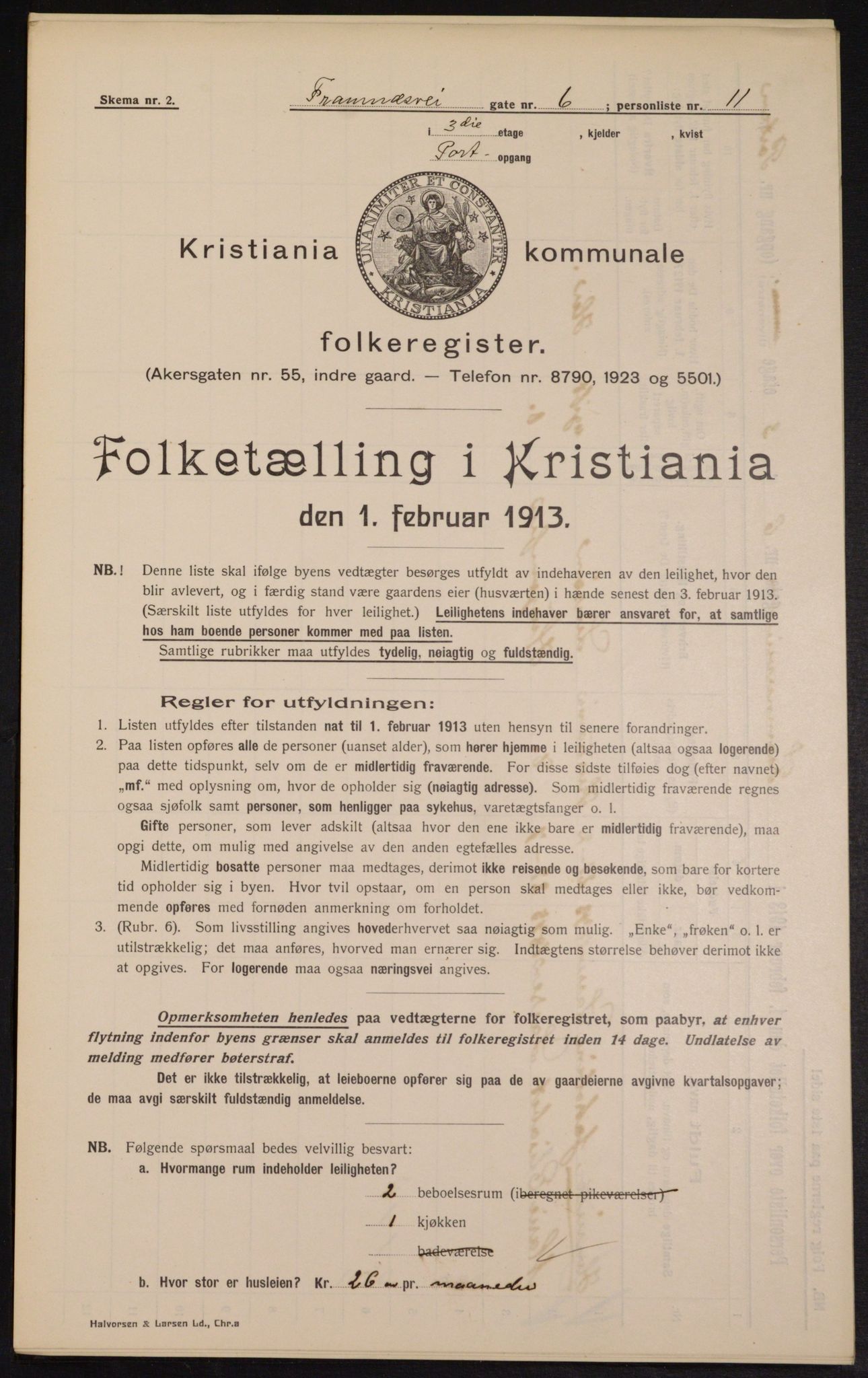 OBA, Kommunal folketelling 1.2.1913 for Kristiania, 1913, s. 25581