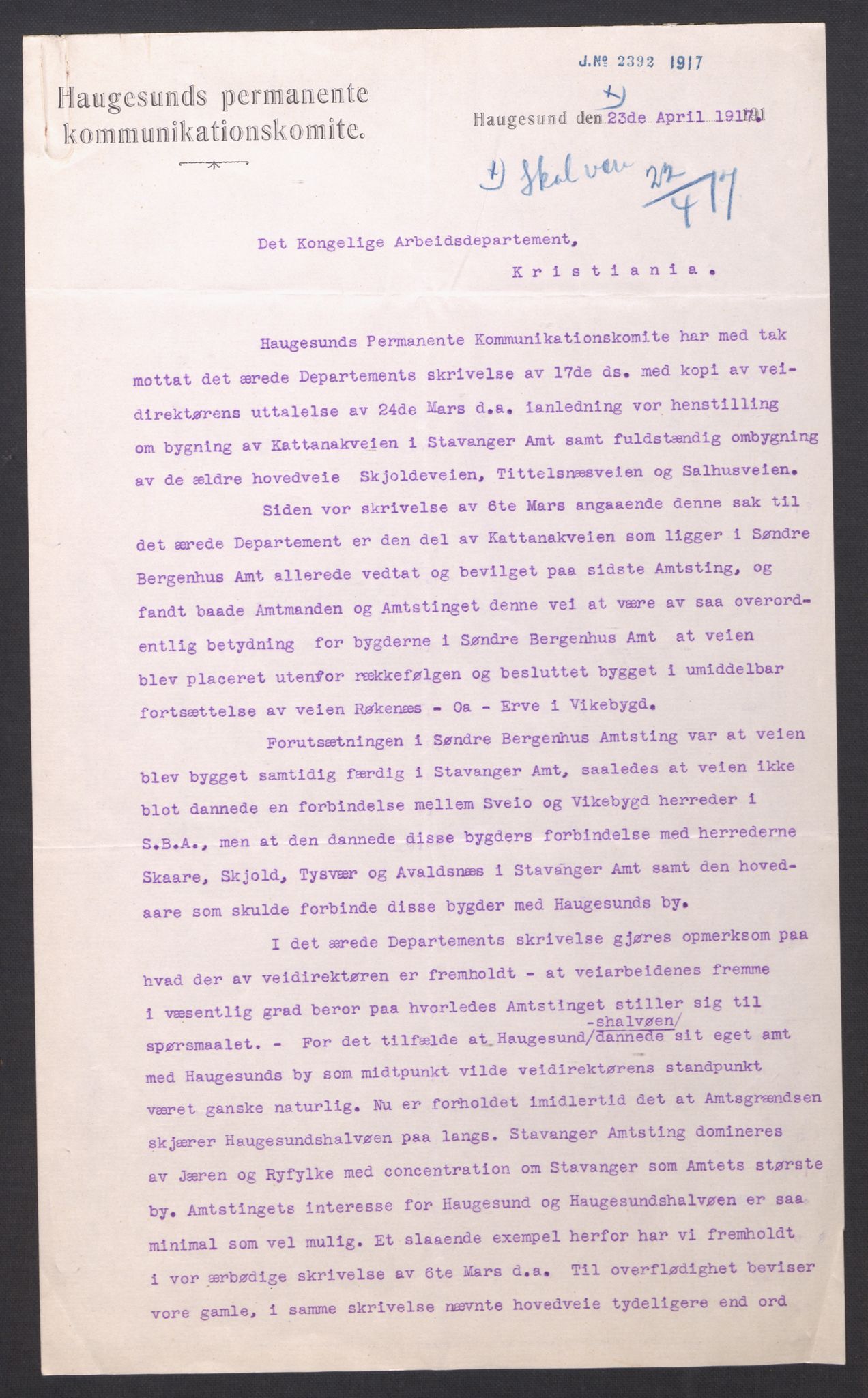 Vegdirektoratet, Vegdirektørens kontor, AV/RA-S-1660/D/Da/L0058/0002: -- / Haugesund - Ølen, Haugesund - Tittelsnes, 1858-1918