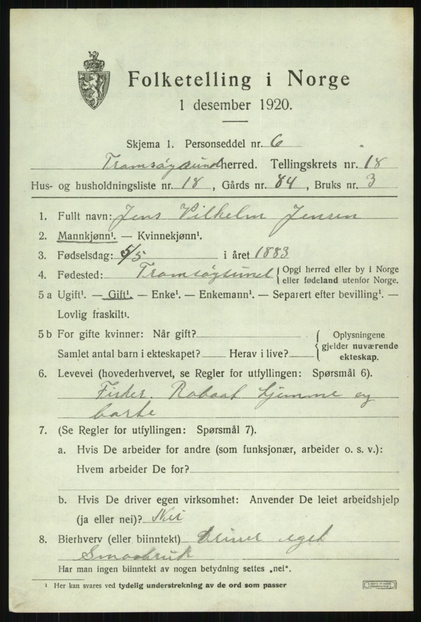 SATØ, Folketelling 1920 for 1934 Tromsøysund herred, 1920, s. 10170