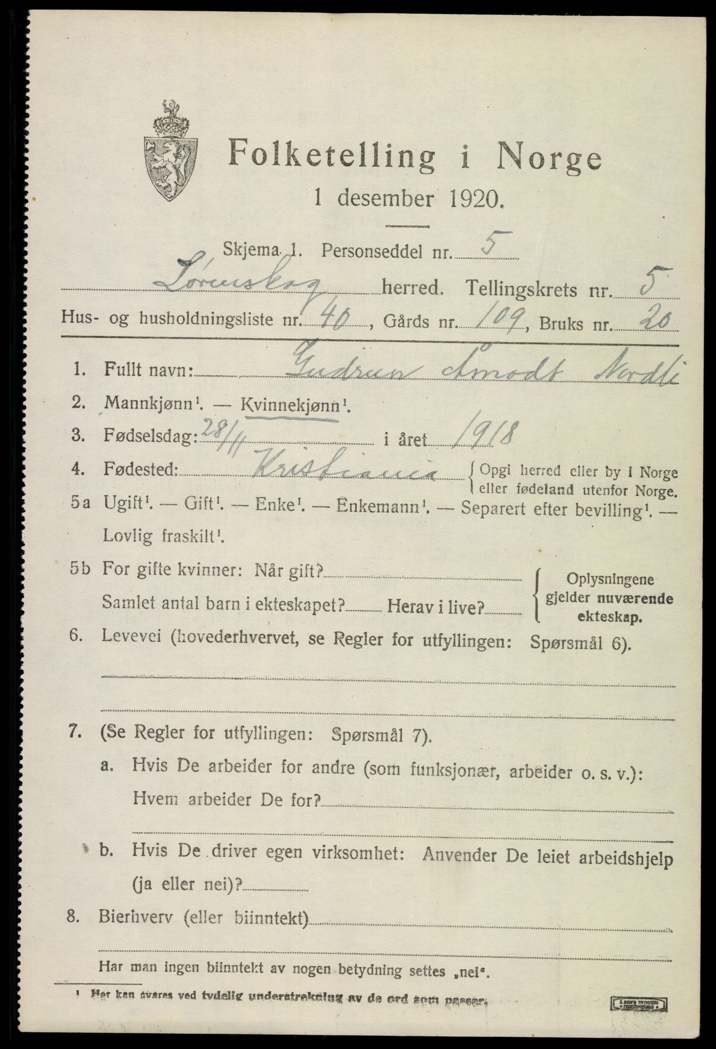 SAO, Folketelling 1920 for 0230 Lørenskog herred, 1920, s. 4735