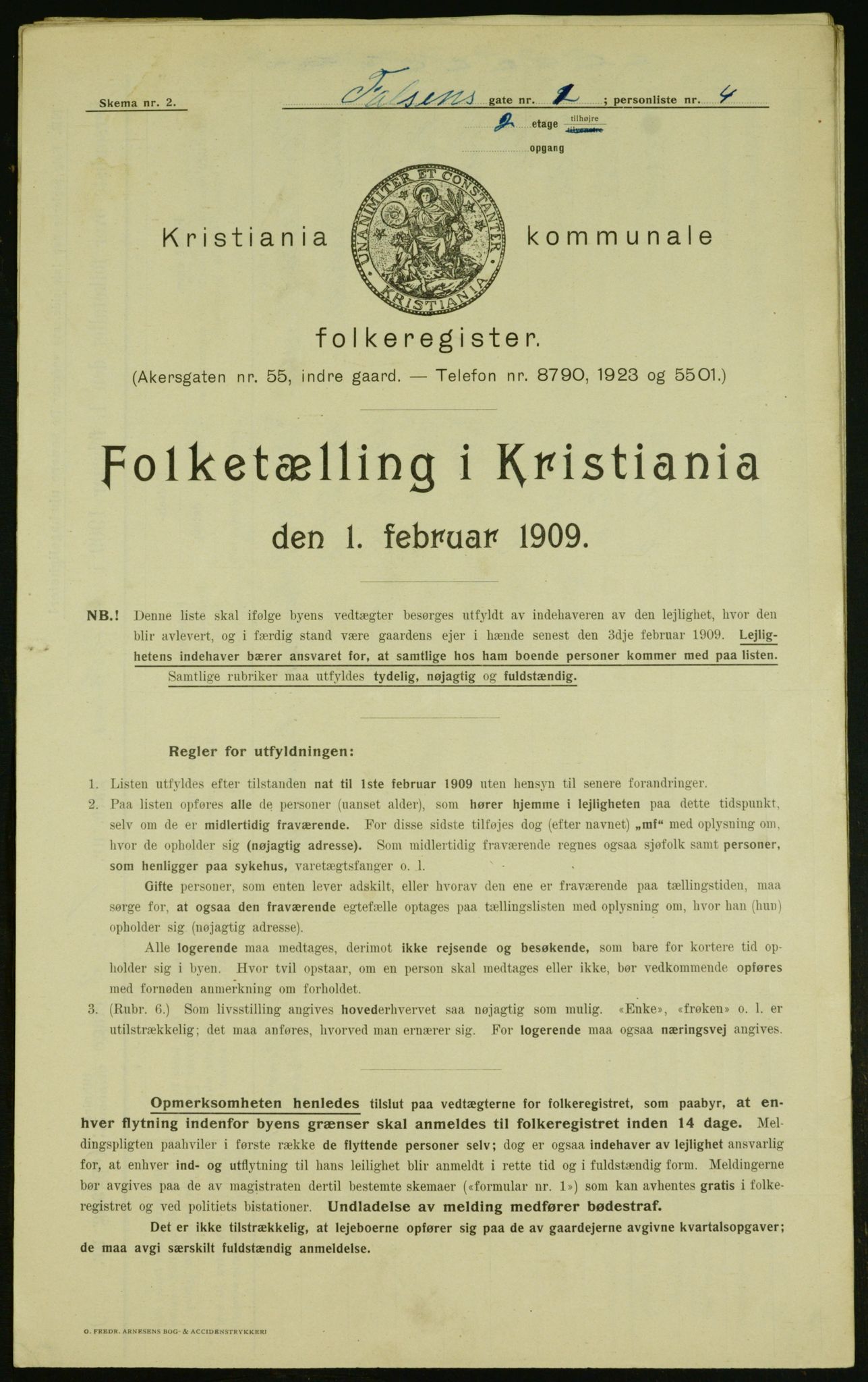 OBA, Kommunal folketelling 1.2.1909 for Kristiania kjøpstad, 1909, s. 20976