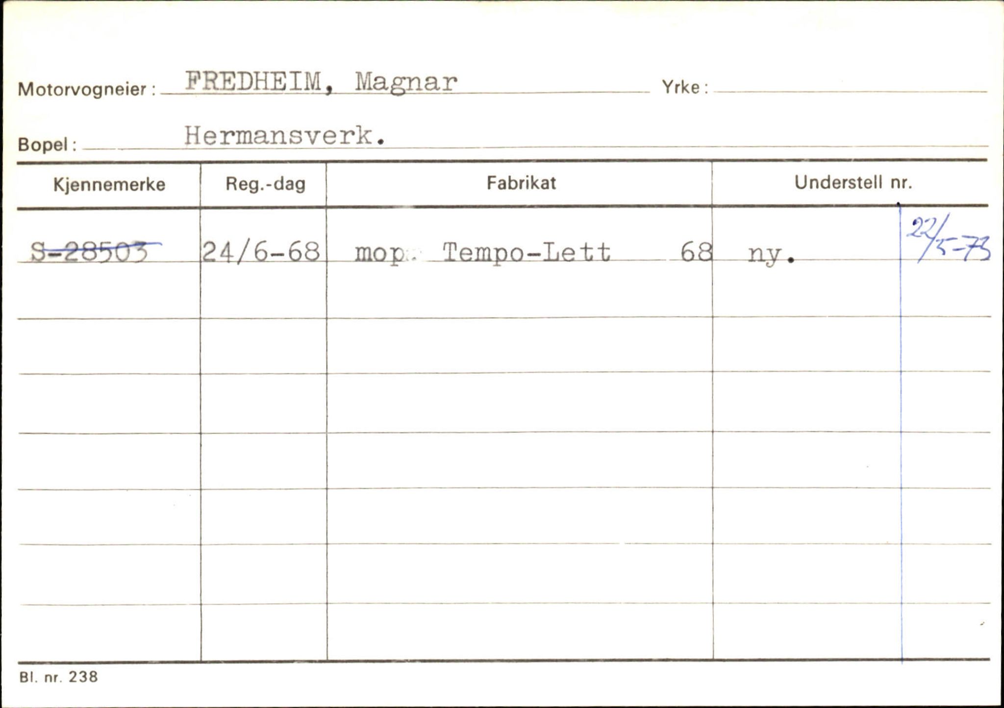 Statens vegvesen, Sogn og Fjordane vegkontor, SAB/A-5301/4/F/L0126: Eigarregister Fjaler M-Å. Leikanger A-Å, 1945-1975, s. 1171