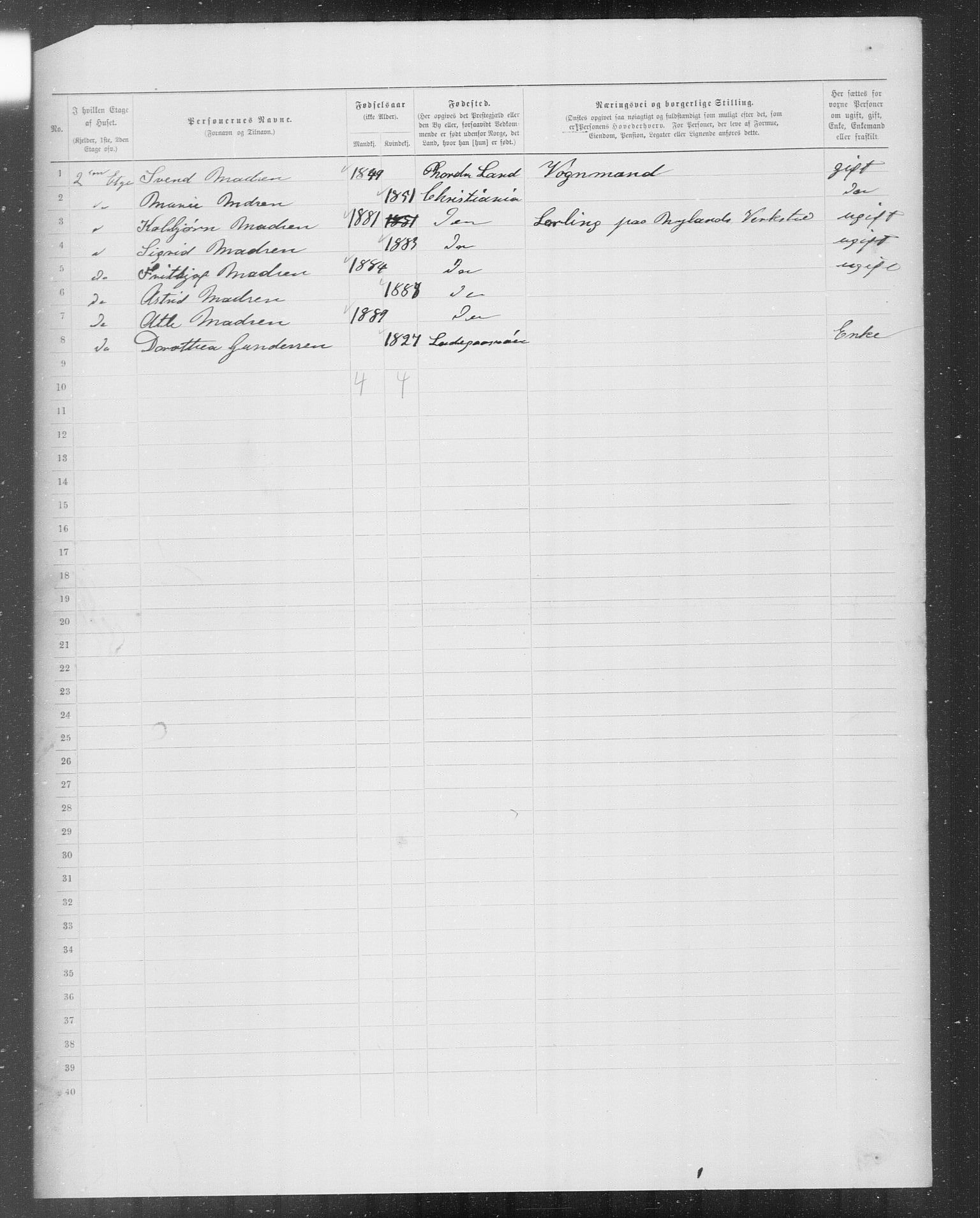 OBA, Kommunal folketelling 31.12.1899 for Kristiania kjøpstad, 1899, s. 10596