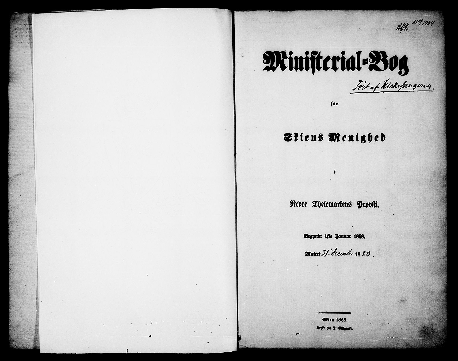 Skien kirkebøker, SAKO/A-302/G/Ga/L0005: Klokkerbok nr. 5, 1868-1880