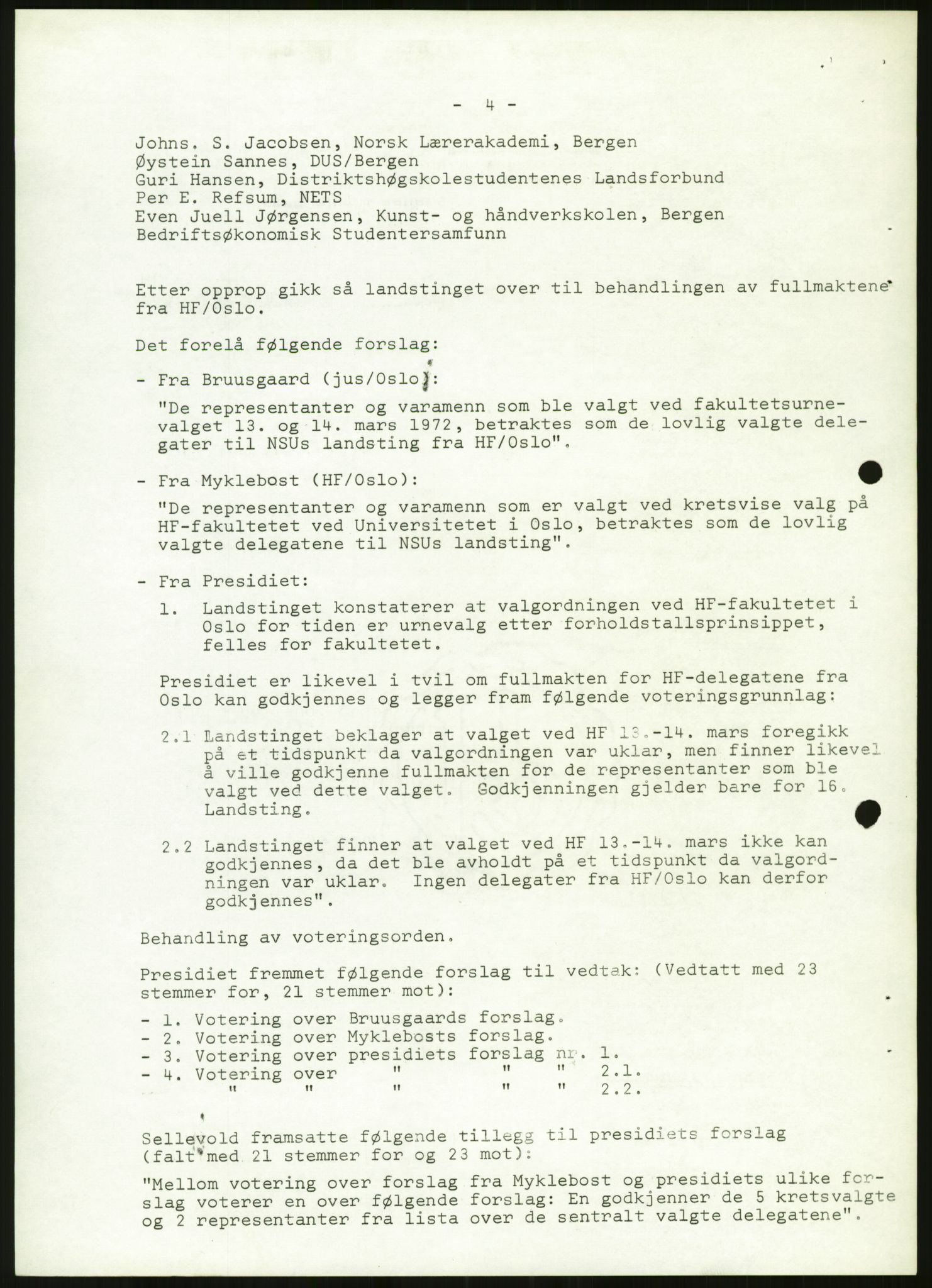 Norsk Studentunion, AV/RA-PA-0794/Fg/L0067: Landstinget, 1968-1979