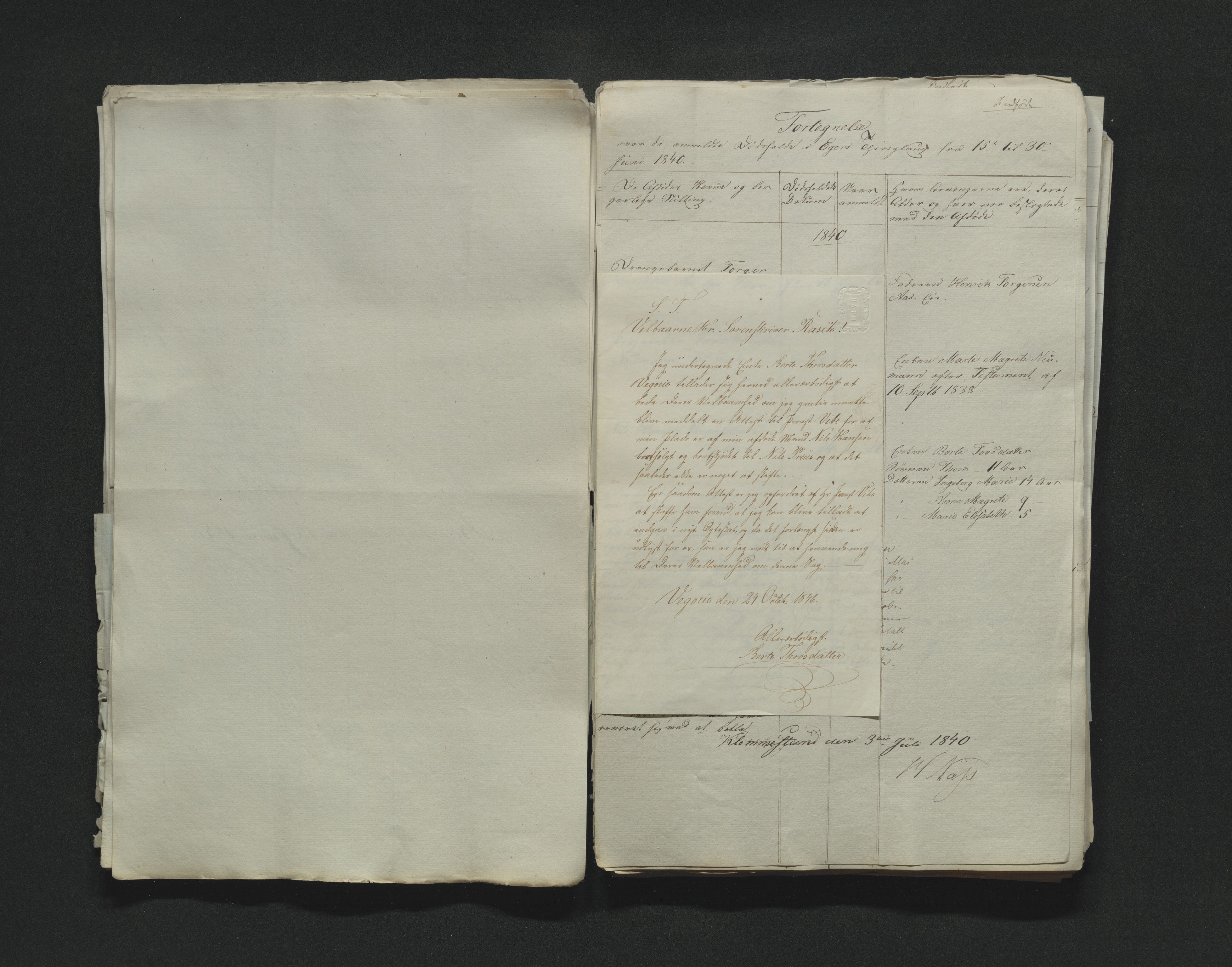 Eiker, Modum og Sigdal sorenskriveri, AV/SAKO-A-123/H/Ha/Hab/L0005: Dødsfallsmeldinger, 1837-1840