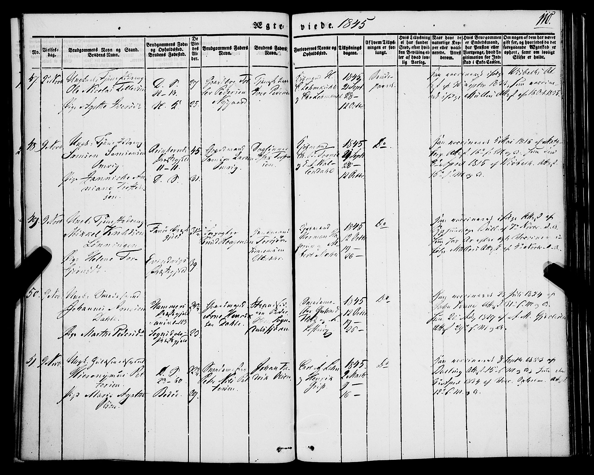 Korskirken sokneprestembete, AV/SAB-A-76101/H/Haa/L0034: Ministerialbok nr. D 1, 1832-1852, s. 110