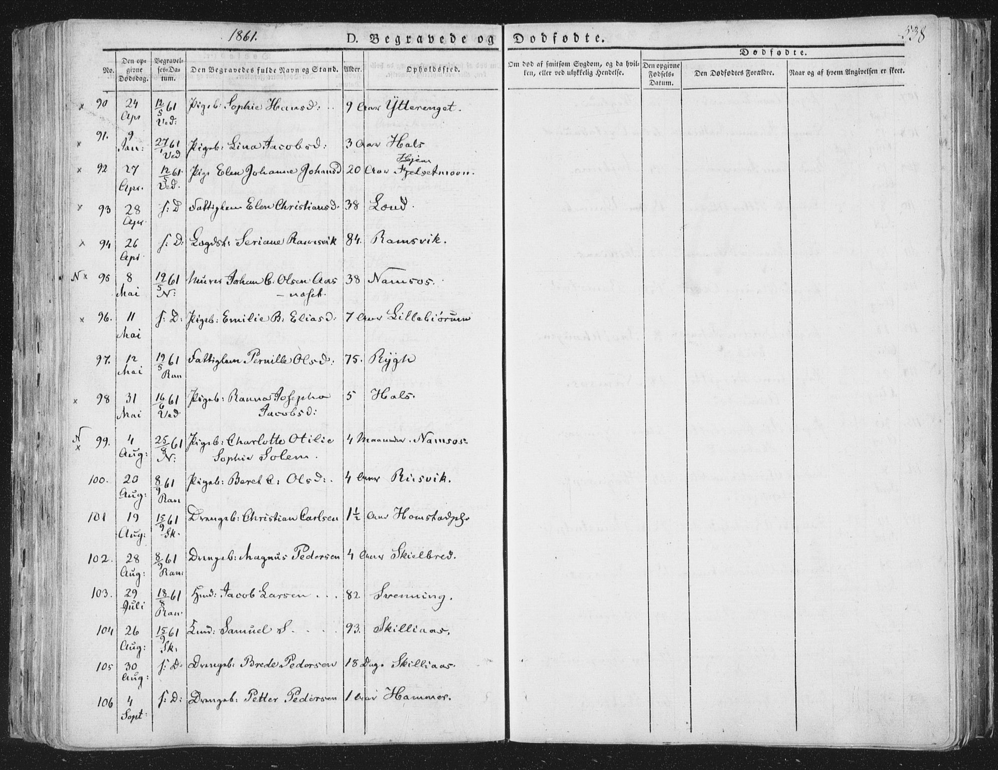 Ministerialprotokoller, klokkerbøker og fødselsregistre - Nord-Trøndelag, SAT/A-1458/764/L0552: Ministerialbok nr. 764A07b, 1824-1865, s. 538