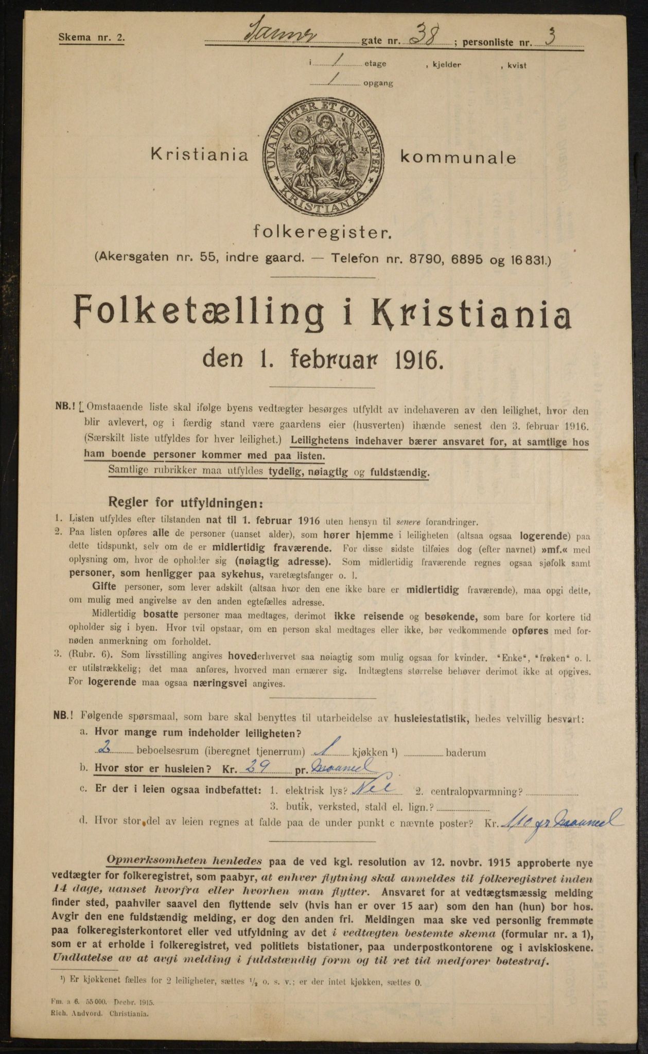 OBA, Kommunal folketelling 1.2.1916 for Kristiania, 1916, s. 91289