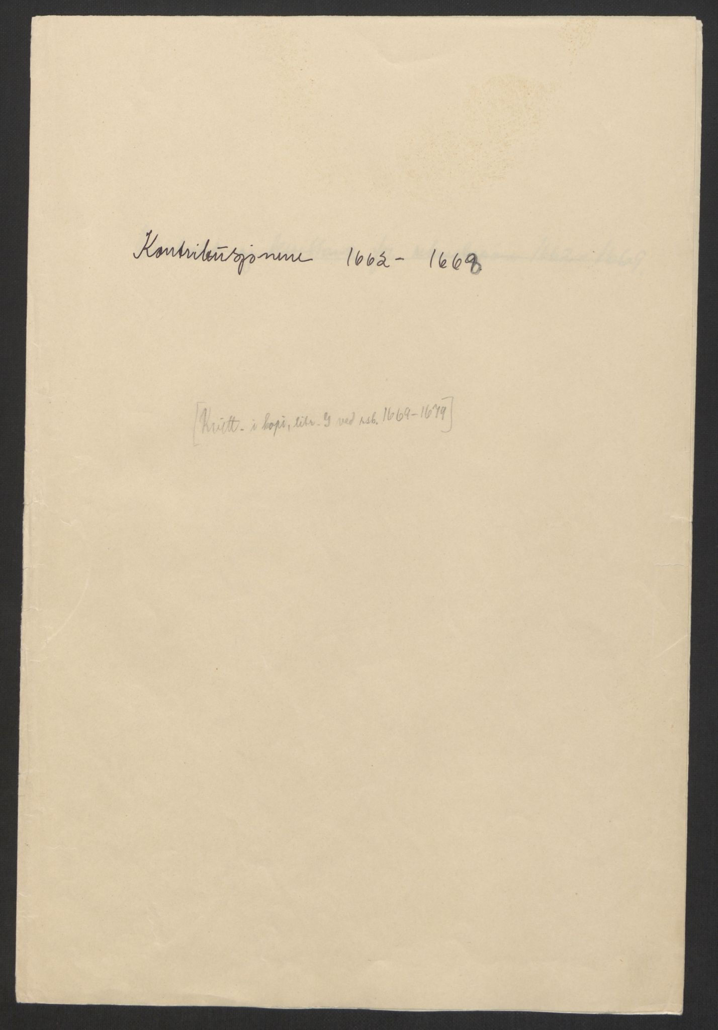 Rentekammeret inntil 1814, Reviderte regnskaper, Byregnskaper, AV/RA-EA-4066/R/Rs/L0504: [S1] Kontribusjonsregnskap, 1631-1684, s. 53