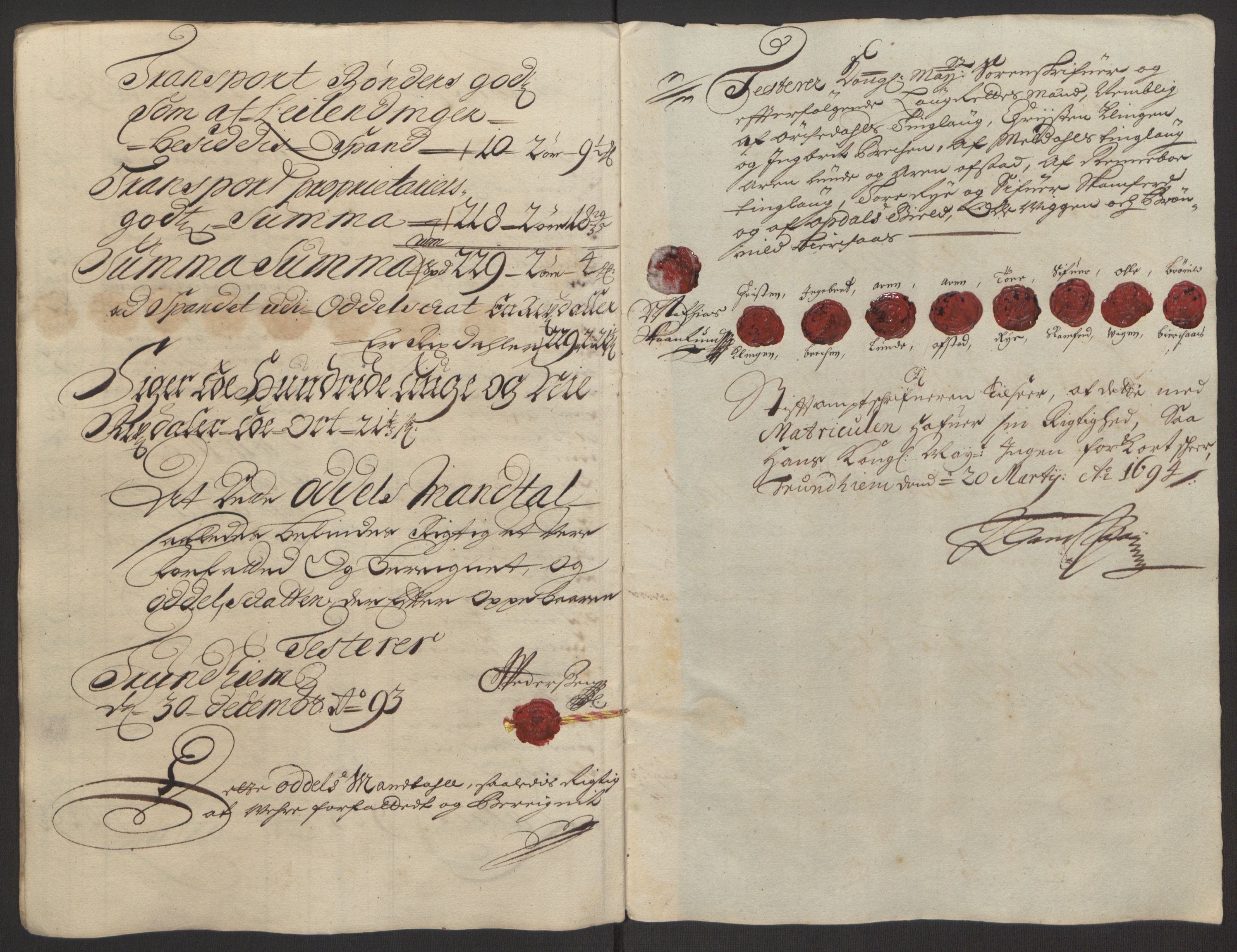 Rentekammeret inntil 1814, Reviderte regnskaper, Fogderegnskap, RA/EA-4092/R58/L3938: Fogderegnskap Orkdal, 1693, s. 93