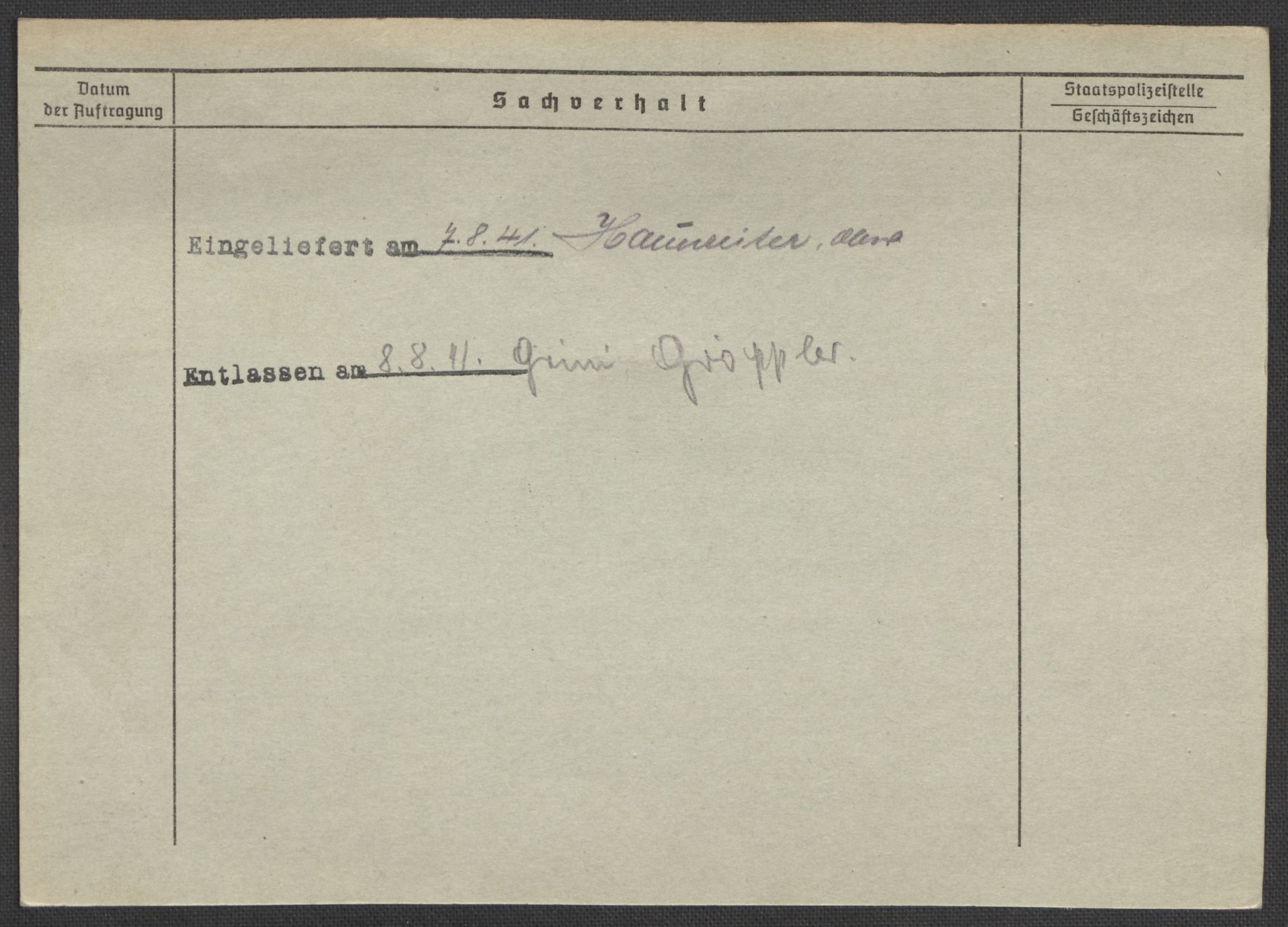 Befehlshaber der Sicherheitspolizei und des SD, RA/RAFA-5969/E/Ea/Eaa/L0004: Register over norske fanger i Møllergata 19: Hal-Hæ, 1940-1945, s. 1484
