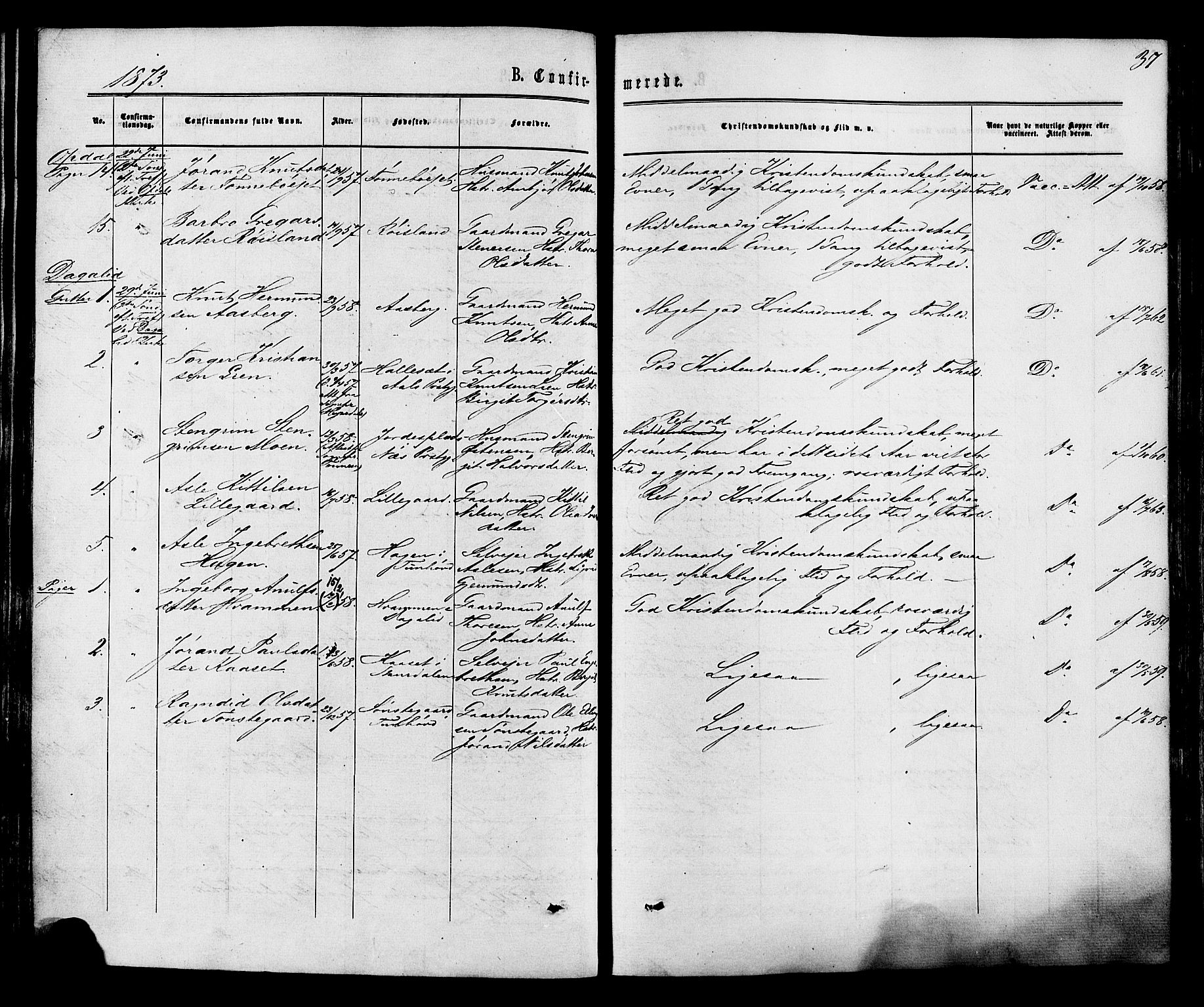 Nore kirkebøker, AV/SAKO-A-238/F/Fa/L0004: Ministerialbok nr. I 4, 1867-1877, s. 37