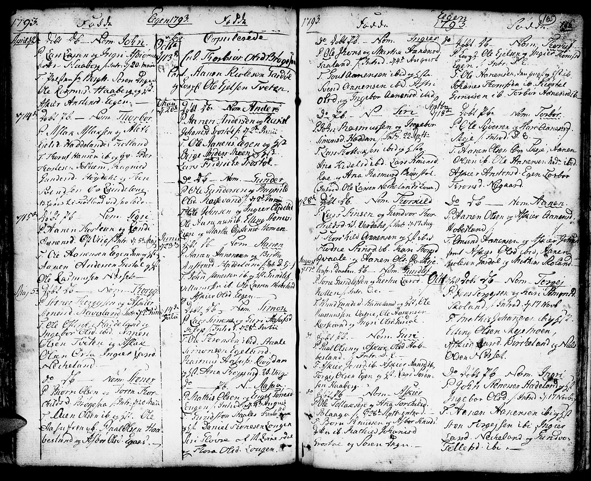 Hægebostad sokneprestkontor, AV/SAK-1111-0024/F/Fa/Faa/L0001: Ministerialbok nr. A 1 /2, 1760-1823, s. 165