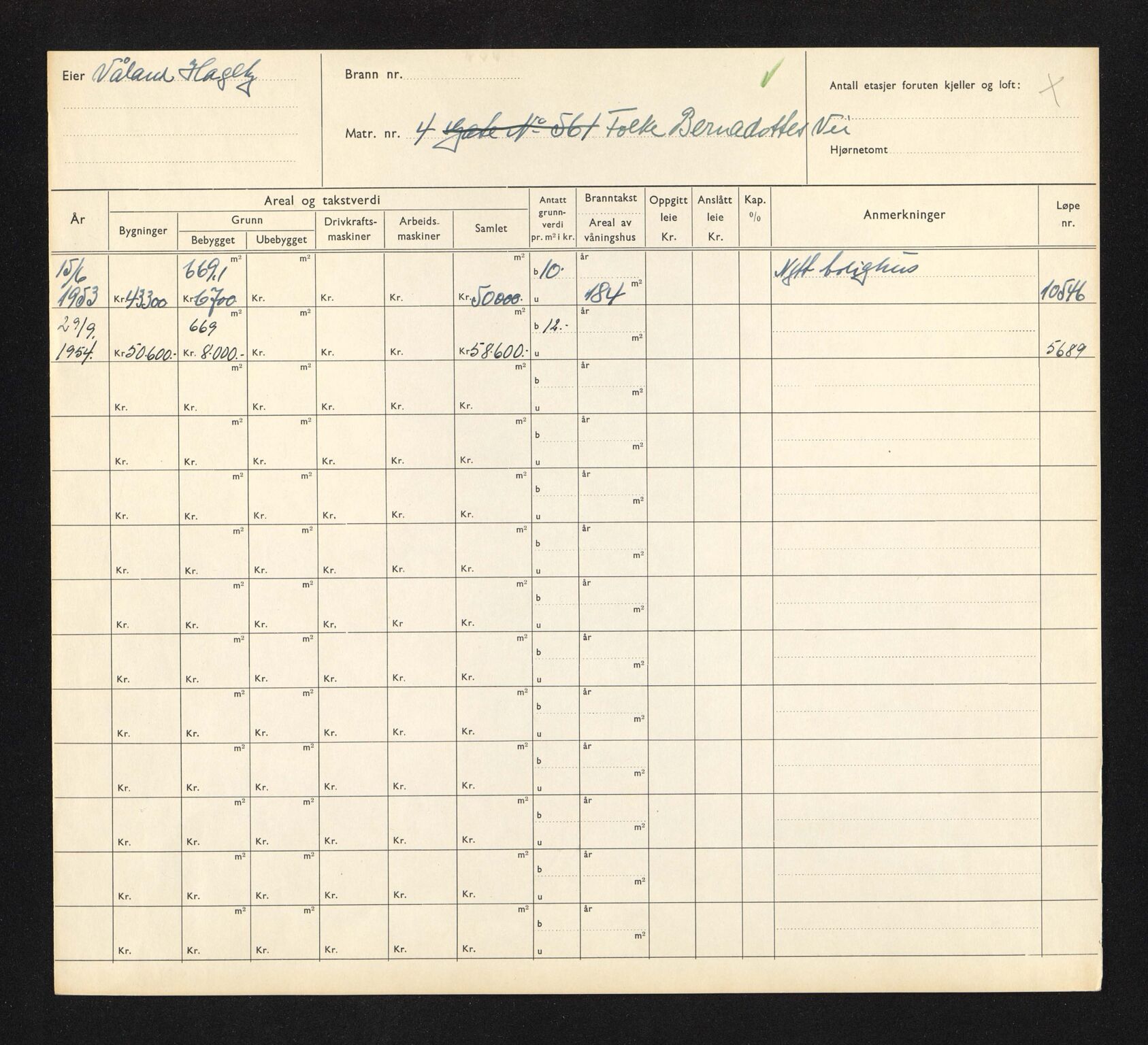 Stavanger kommune. Skattetakstvesenet, BYST/A-0440/F/Fa/Faa/L0014/0001: Skattetakstkort / Folke Bernadottes vei 1 - 28