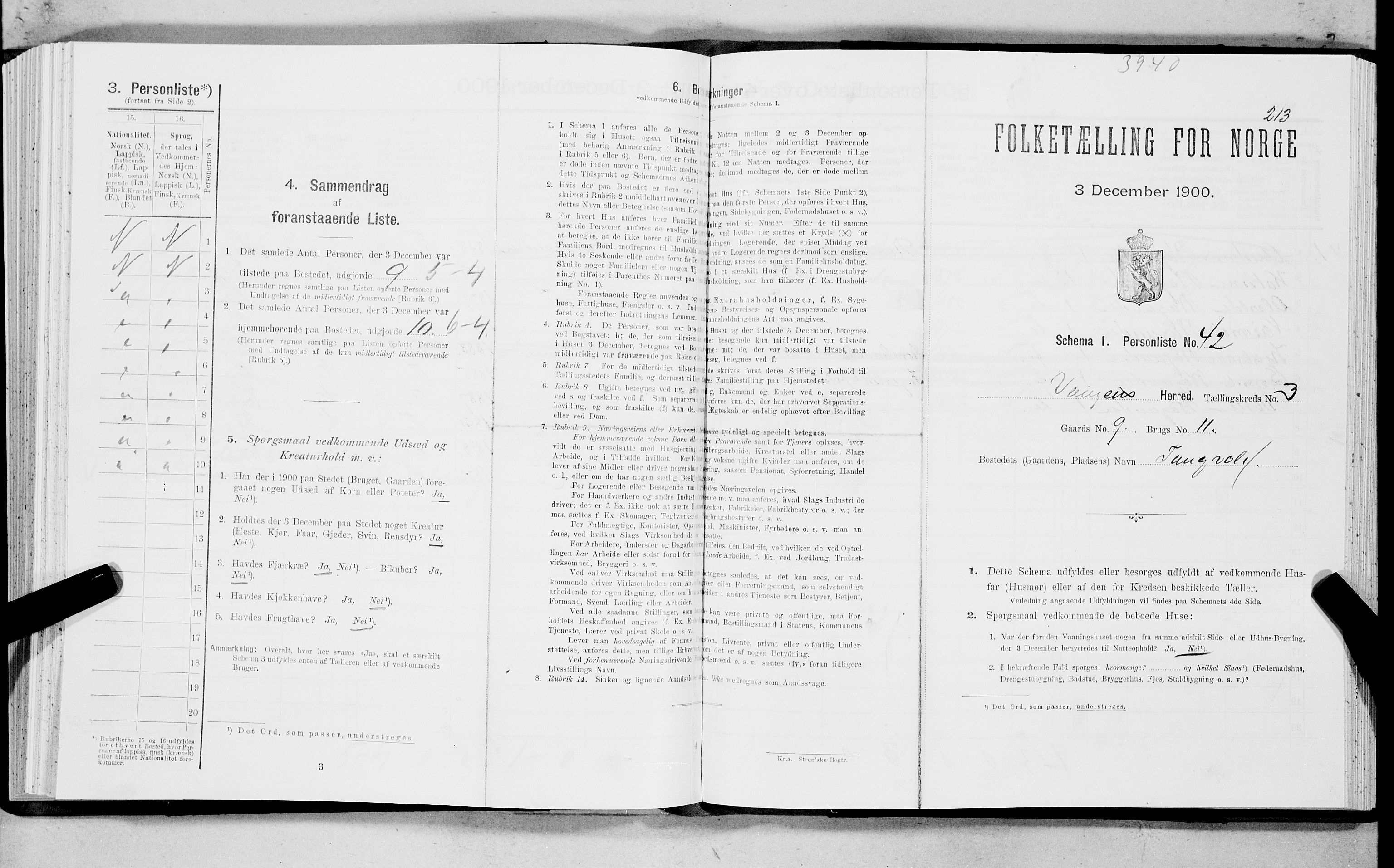 SAT, Folketelling 1900 for 1865 Vågan herred, 1900, s. 214