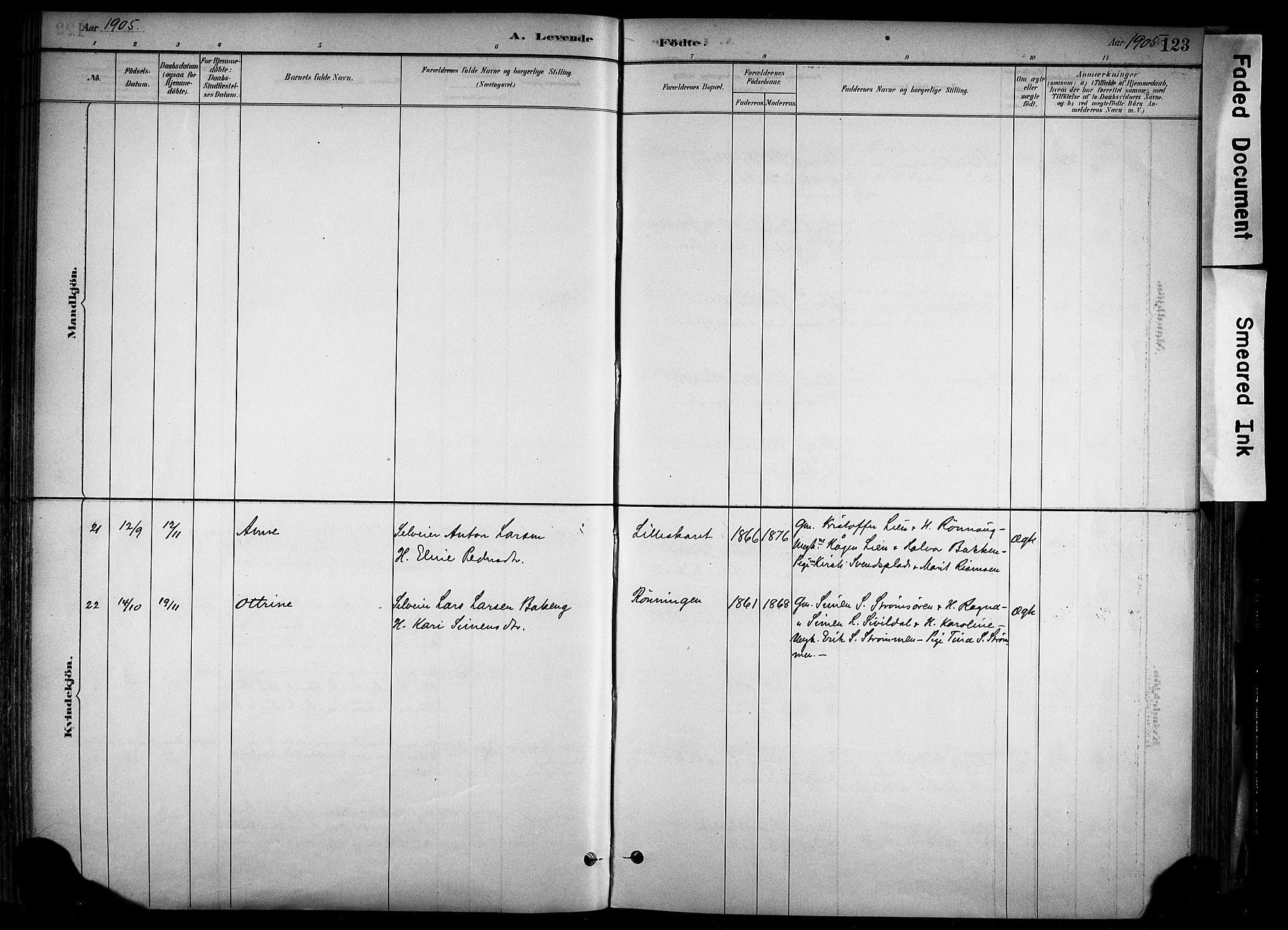 Alvdal prestekontor, SAH/PREST-060/H/Ha/Haa/L0002: Ministerialbok nr. 2, 1883-1906, s. 123