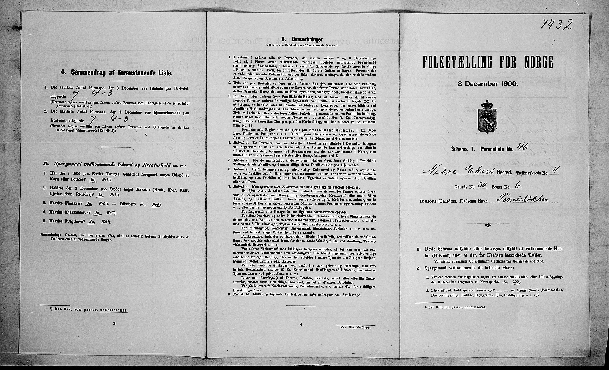 RA, Folketelling 1900 for 0625 Nedre Eiker herred, 1900, s. 549