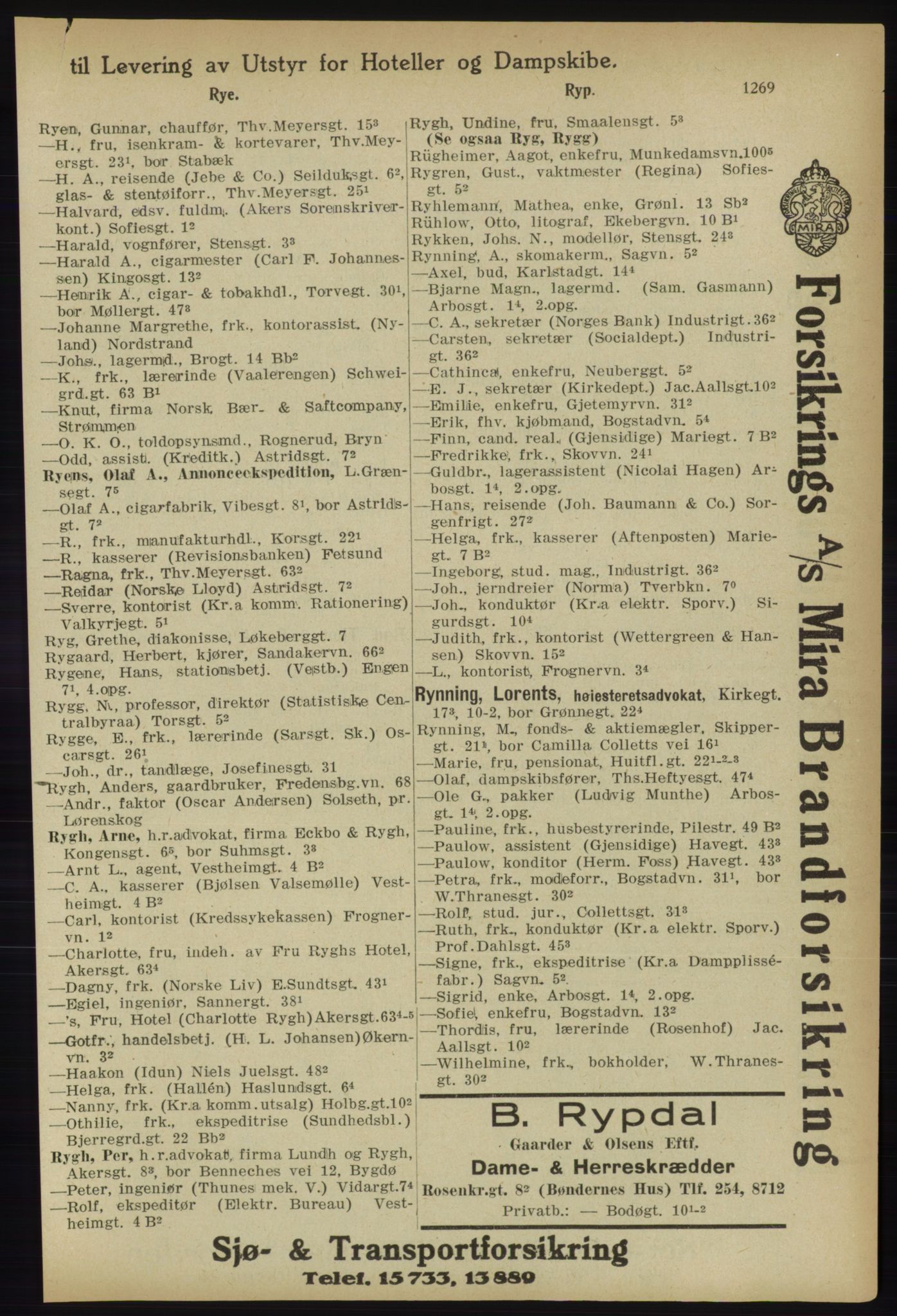 Kristiania/Oslo adressebok, PUBL/-, 1918, s. 1294