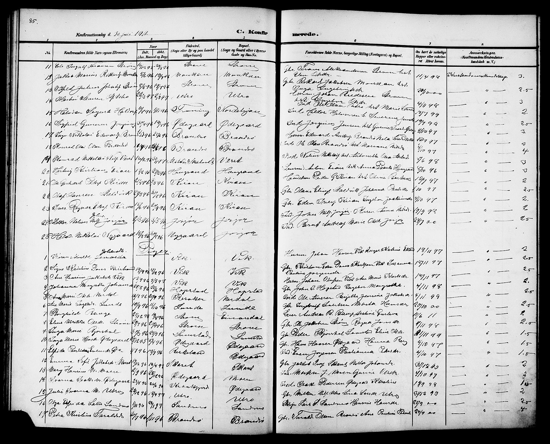 Ministerialprotokoller, klokkerbøker og fødselsregistre - Sør-Trøndelag, SAT/A-1456/657/L0717: Klokkerbok nr. 657C04, 1904-1923, s. 85