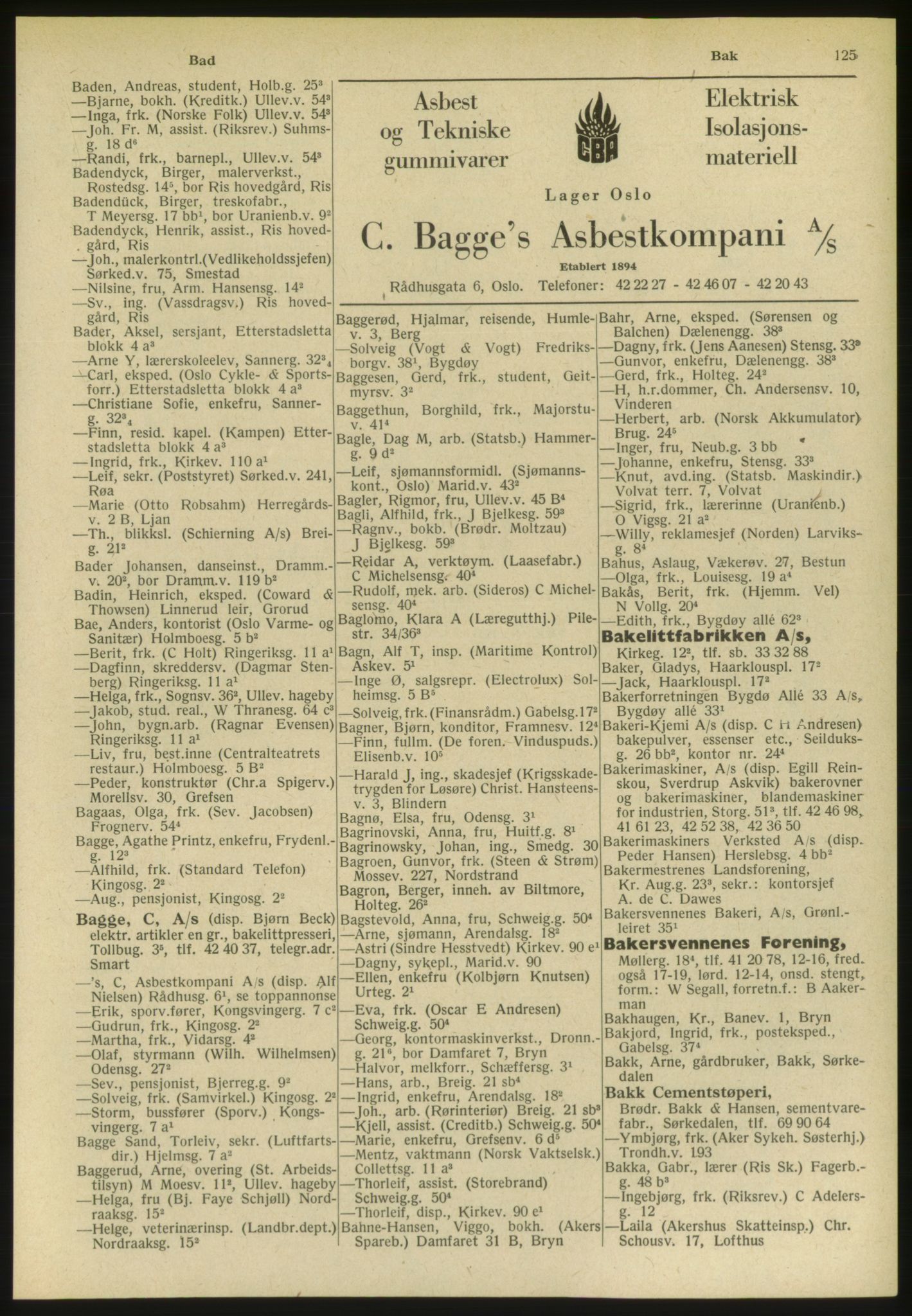 Kristiania/Oslo adressebok, PUBL/-, 1951, s. 125