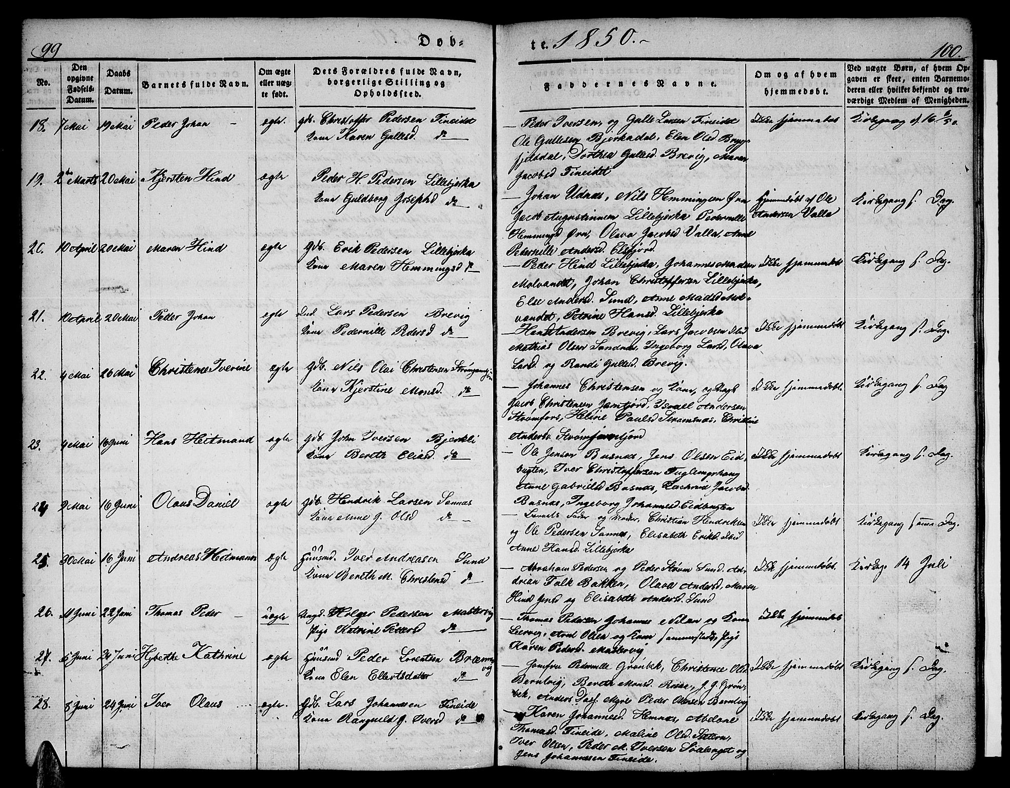 Ministerialprotokoller, klokkerbøker og fødselsregistre - Nordland, AV/SAT-A-1459/825/L0364: Klokkerbok nr. 825C01, 1841-1863, s. 99-100