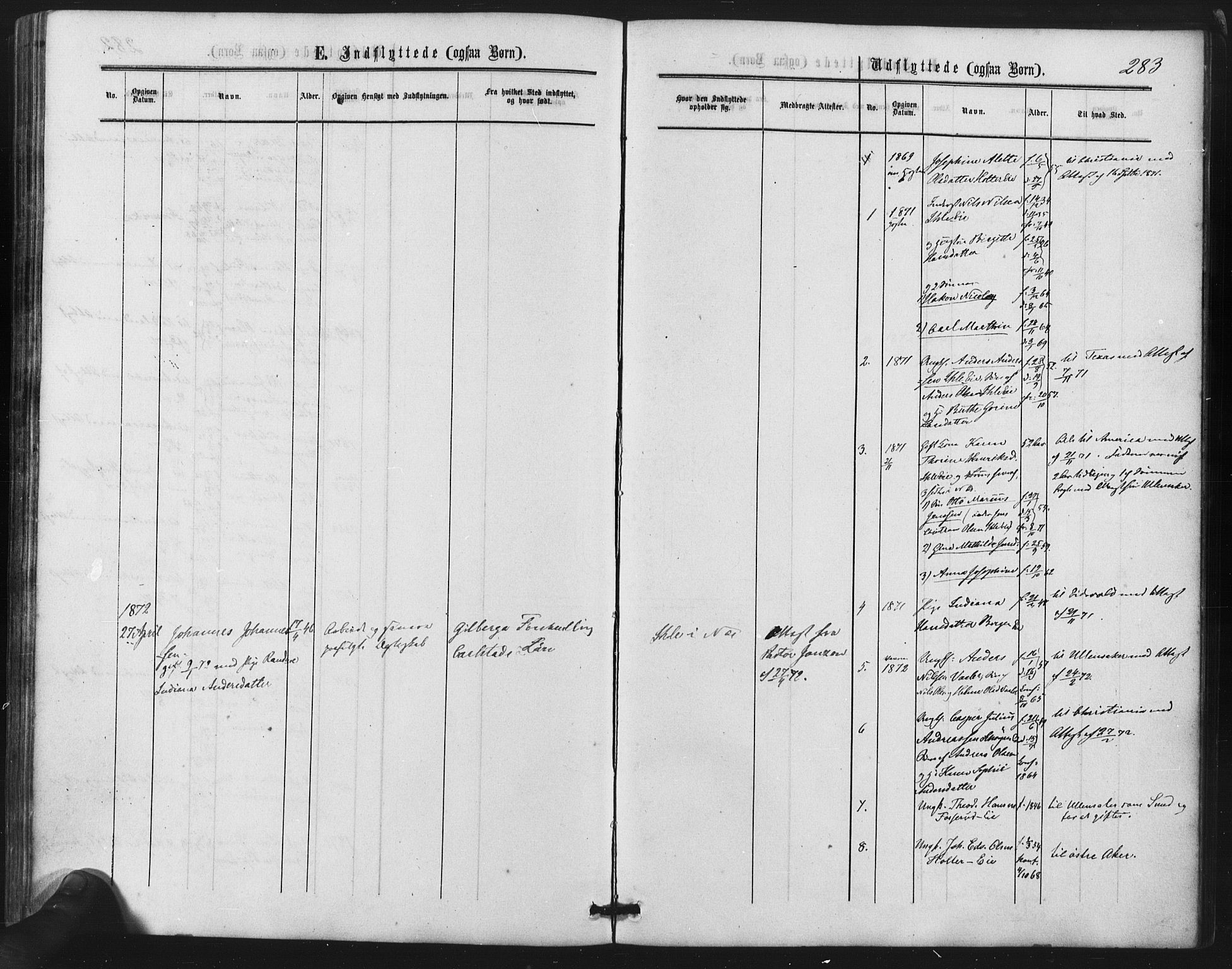 Nes prestekontor Kirkebøker, SAO/A-10410/F/Fb/L0001: Ministerialbok nr. II 1, 1859-1882, s. 283