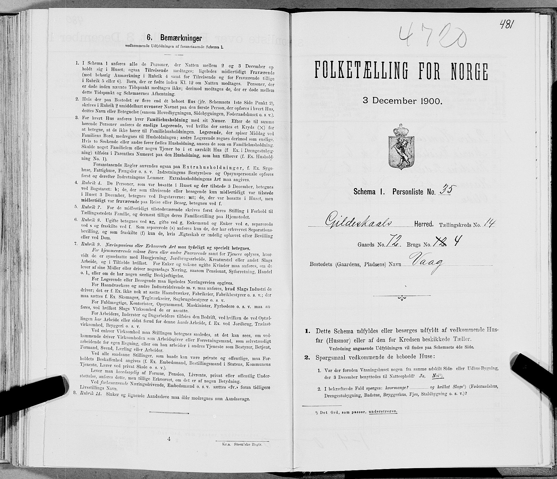 SAT, Folketelling 1900 for 1838 Gildeskål herred, 1900, s. 1464