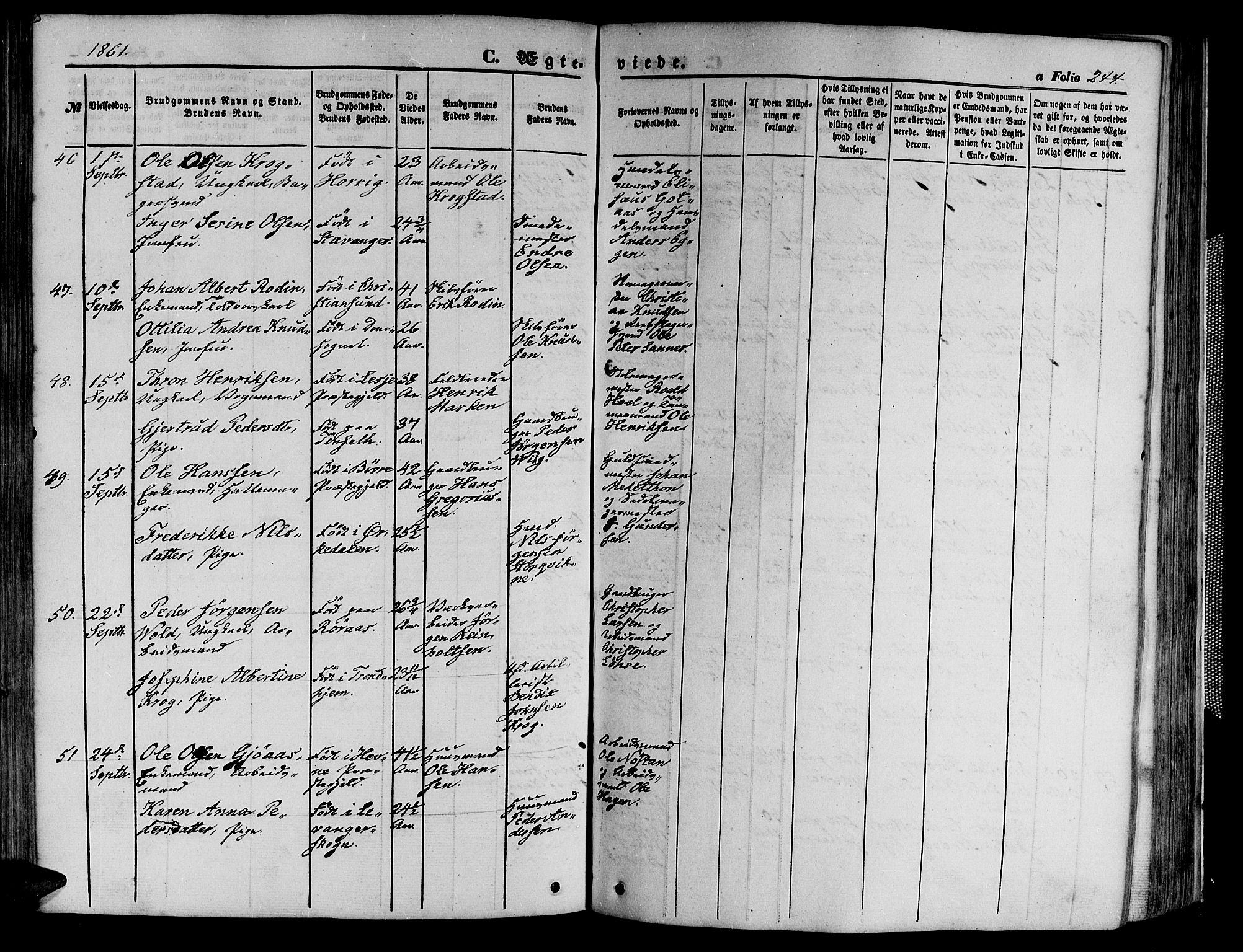 Ministerialprotokoller, klokkerbøker og fødselsregistre - Sør-Trøndelag, SAT/A-1456/602/L0139: Klokkerbok nr. 602C07, 1859-1864, s. 244