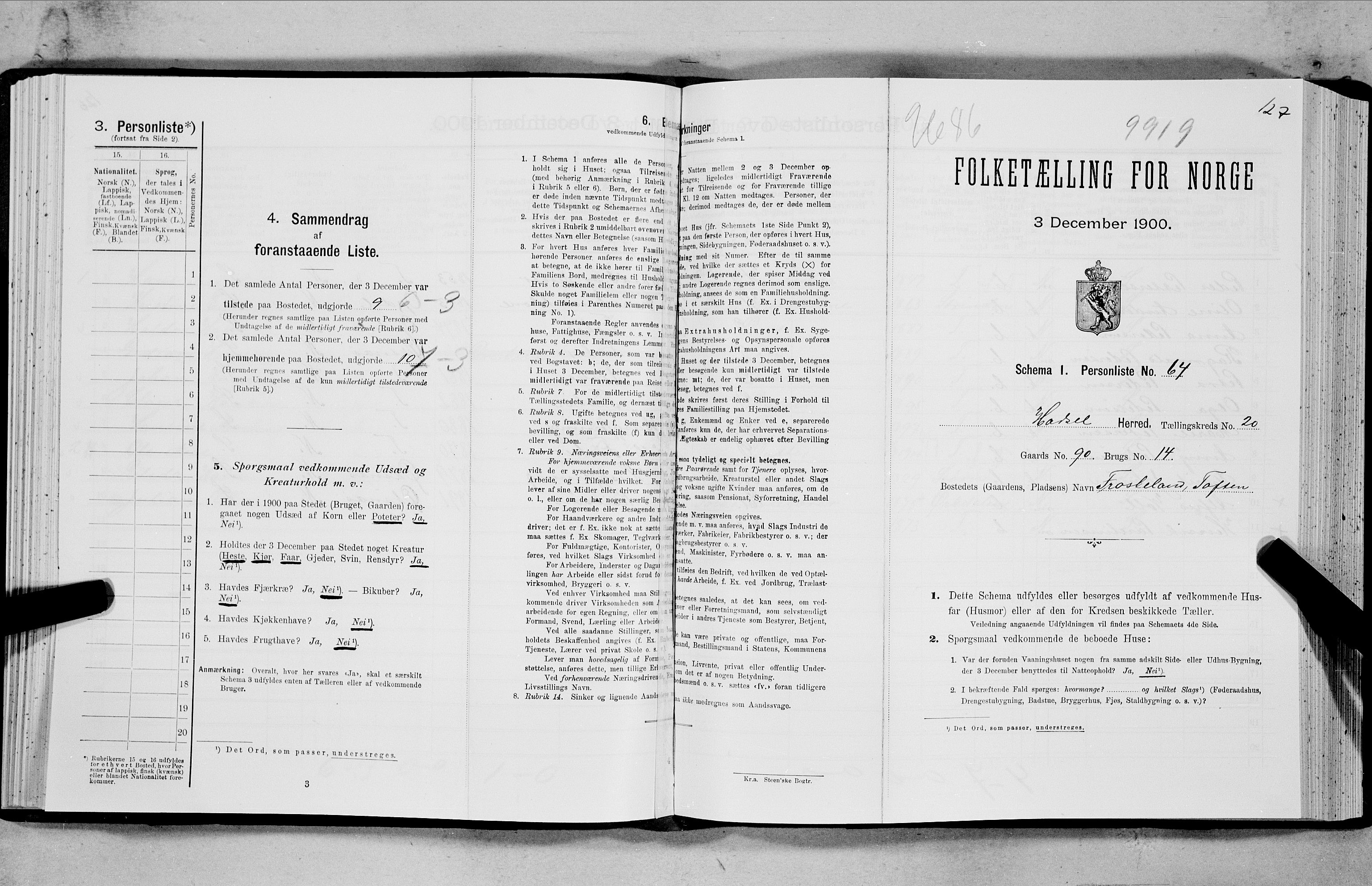 SAT, Folketelling 1900 for 1866 Hadsel herred, 1900, s. 2022
