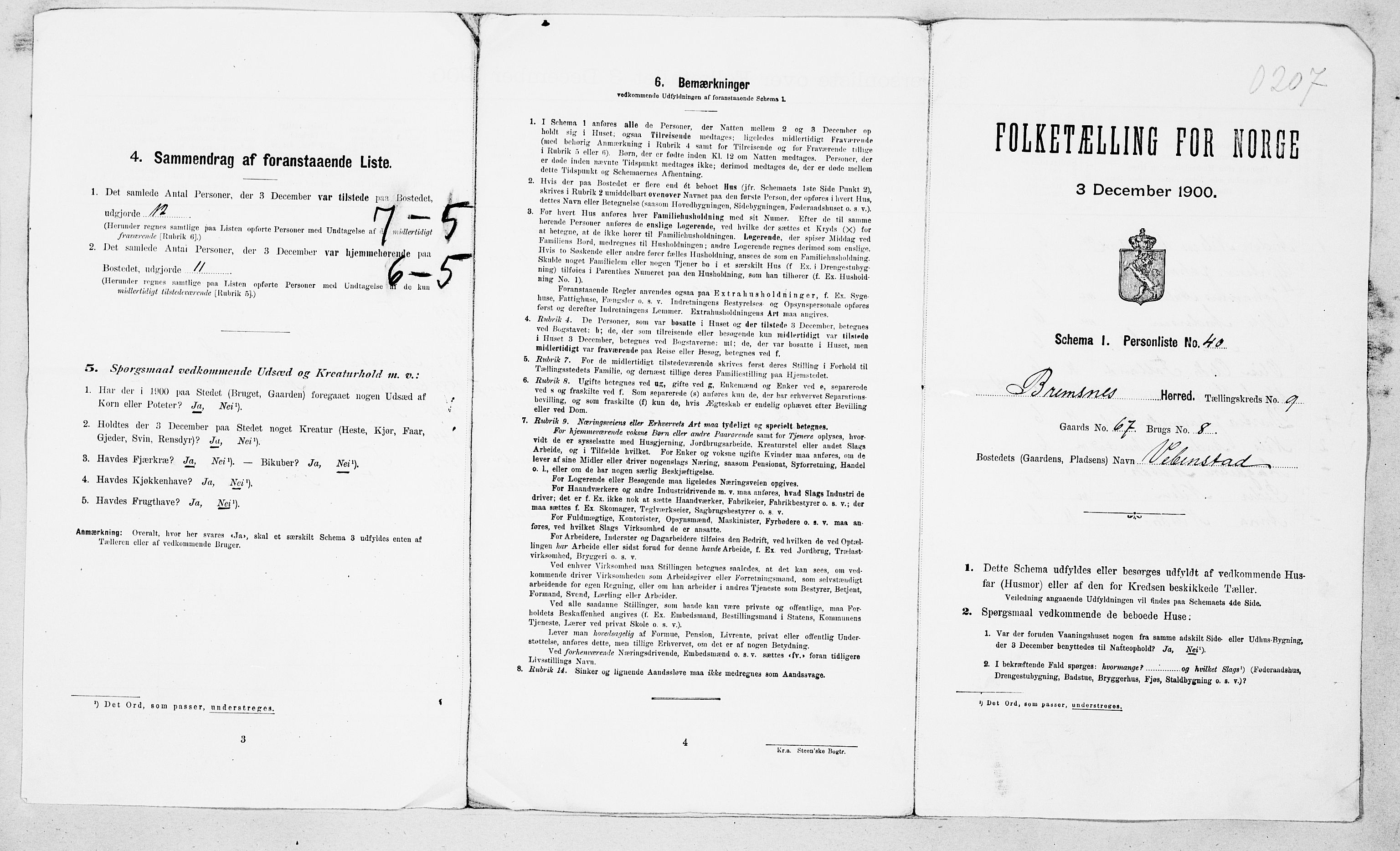 SAT, Folketelling 1900 for 1554 Bremsnes herred, 1900, s. 1026