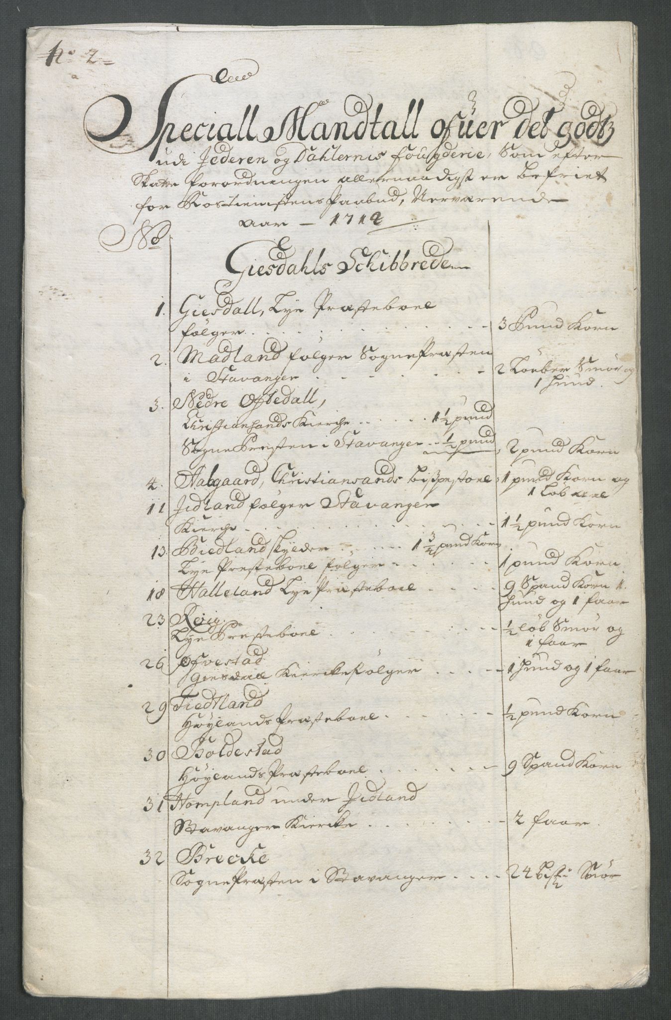 Rentekammeret inntil 1814, Reviderte regnskaper, Fogderegnskap, AV/RA-EA-4092/R46/L2738: Fogderegnskap Jæren og Dalane, 1713-1714, s. 268