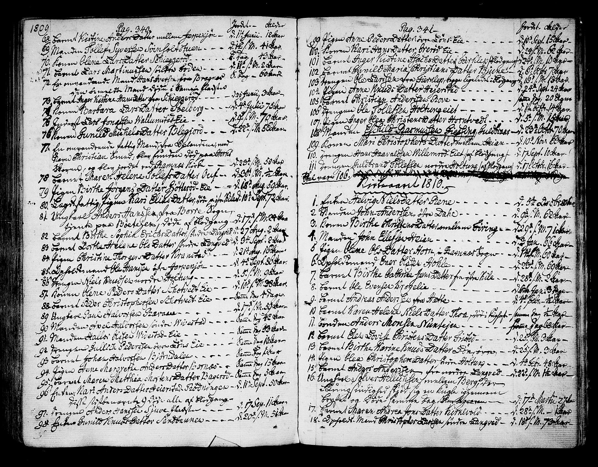Ramnes kirkebøker, SAKO/A-314/F/Fa/L0003: Ministerialbok nr. I 3, 1790-1813, s. 340-341