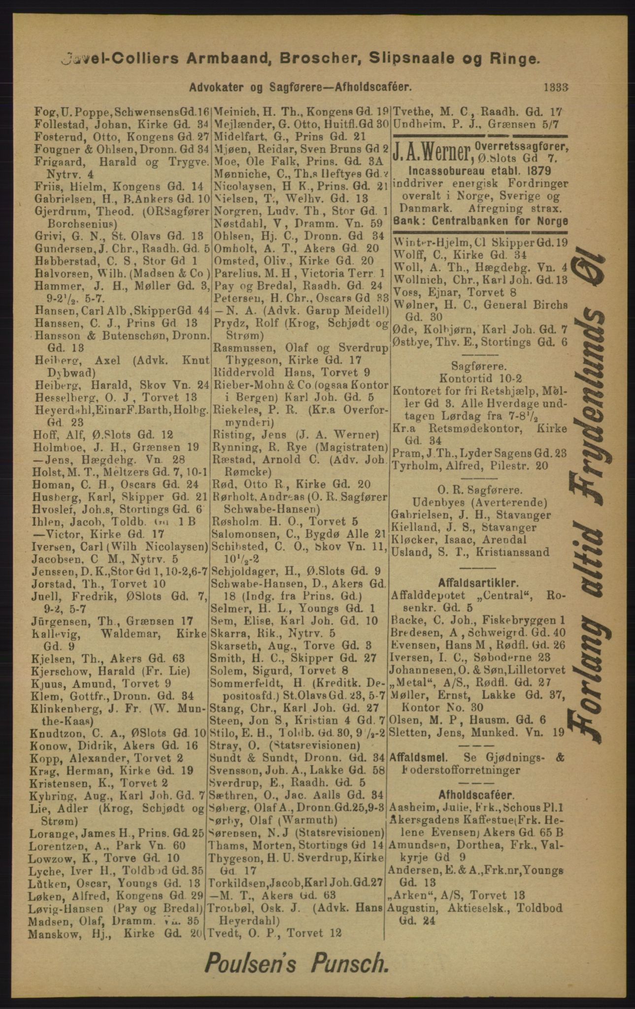 Kristiania/Oslo adressebok, PUBL/-, 1905, s. 1333