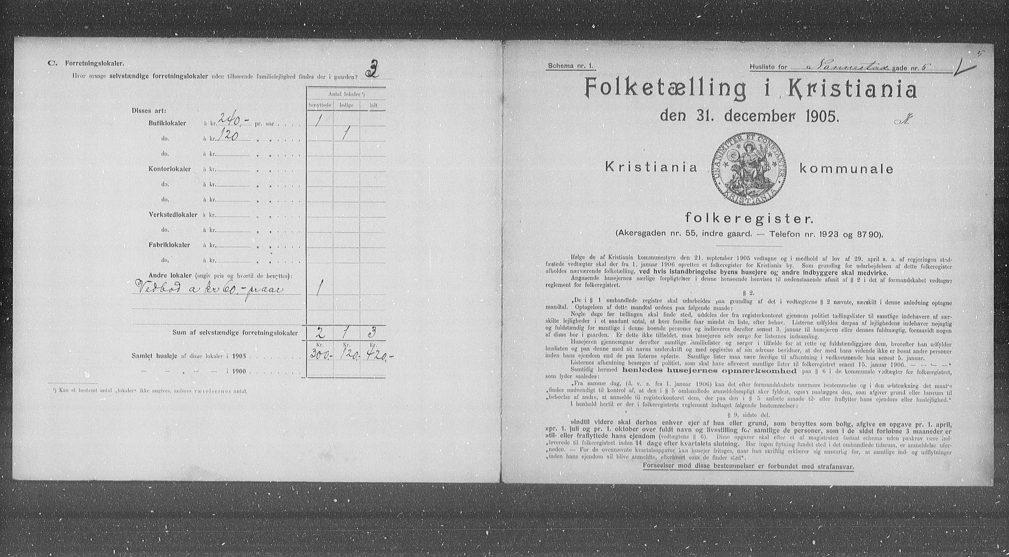 OBA, Kommunal folketelling 31.12.1905 for Kristiania kjøpstad, 1905, s. 36258