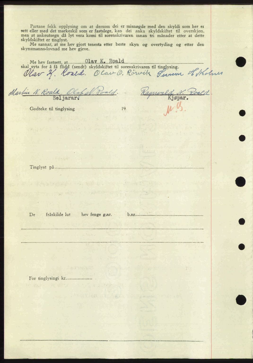 Nordre Sunnmøre sorenskriveri, AV/SAT-A-0006/1/2/2C/2Ca: Pantebok nr. A26, 1947-1948, Dagboknr: 232/1948