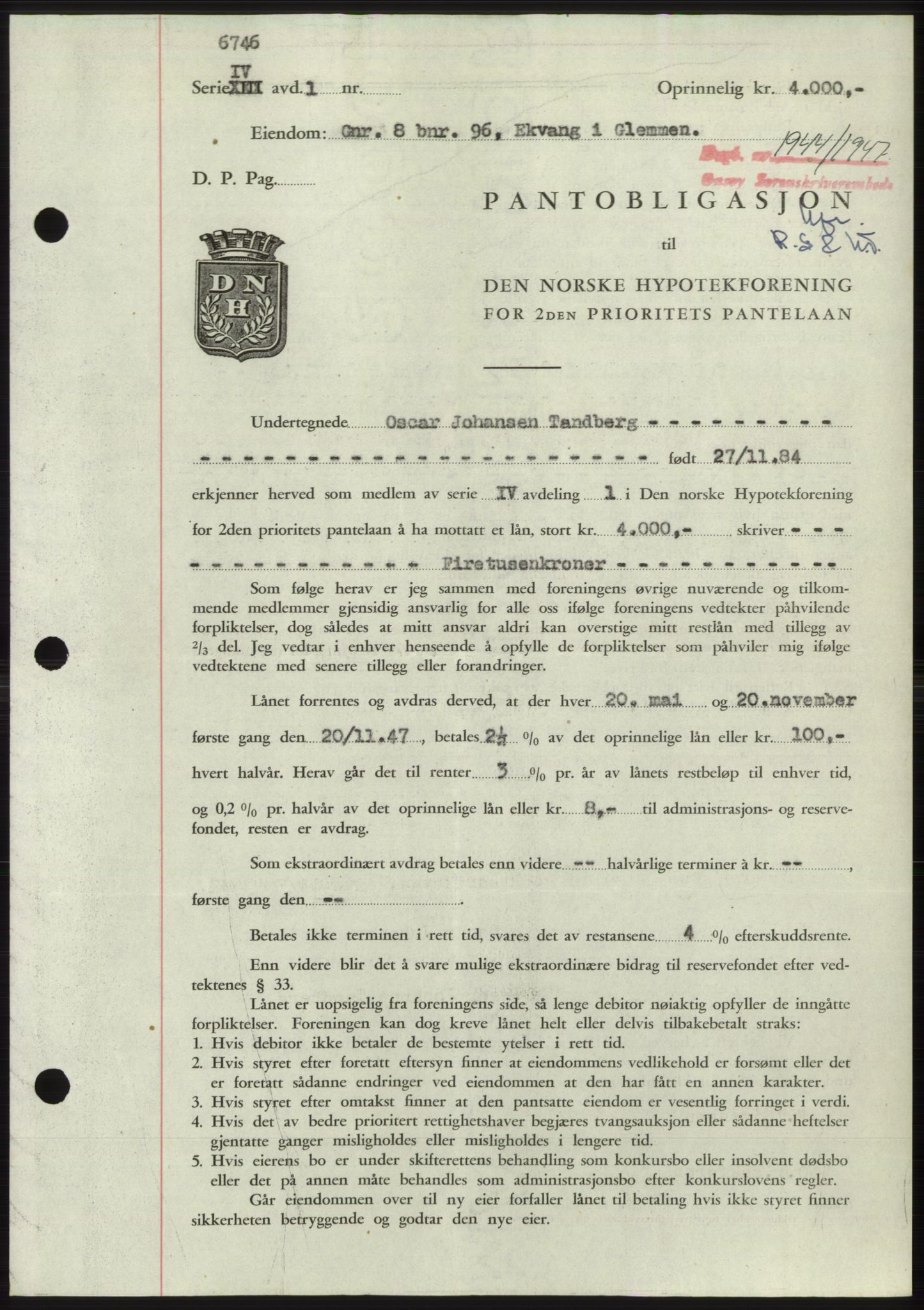Onsøy sorenskriveri, SAO/A-10474/G/Ga/Gac/L0006: Pantebok nr. B 12-6, 1947-1948, Dagboknr: 1944/1947