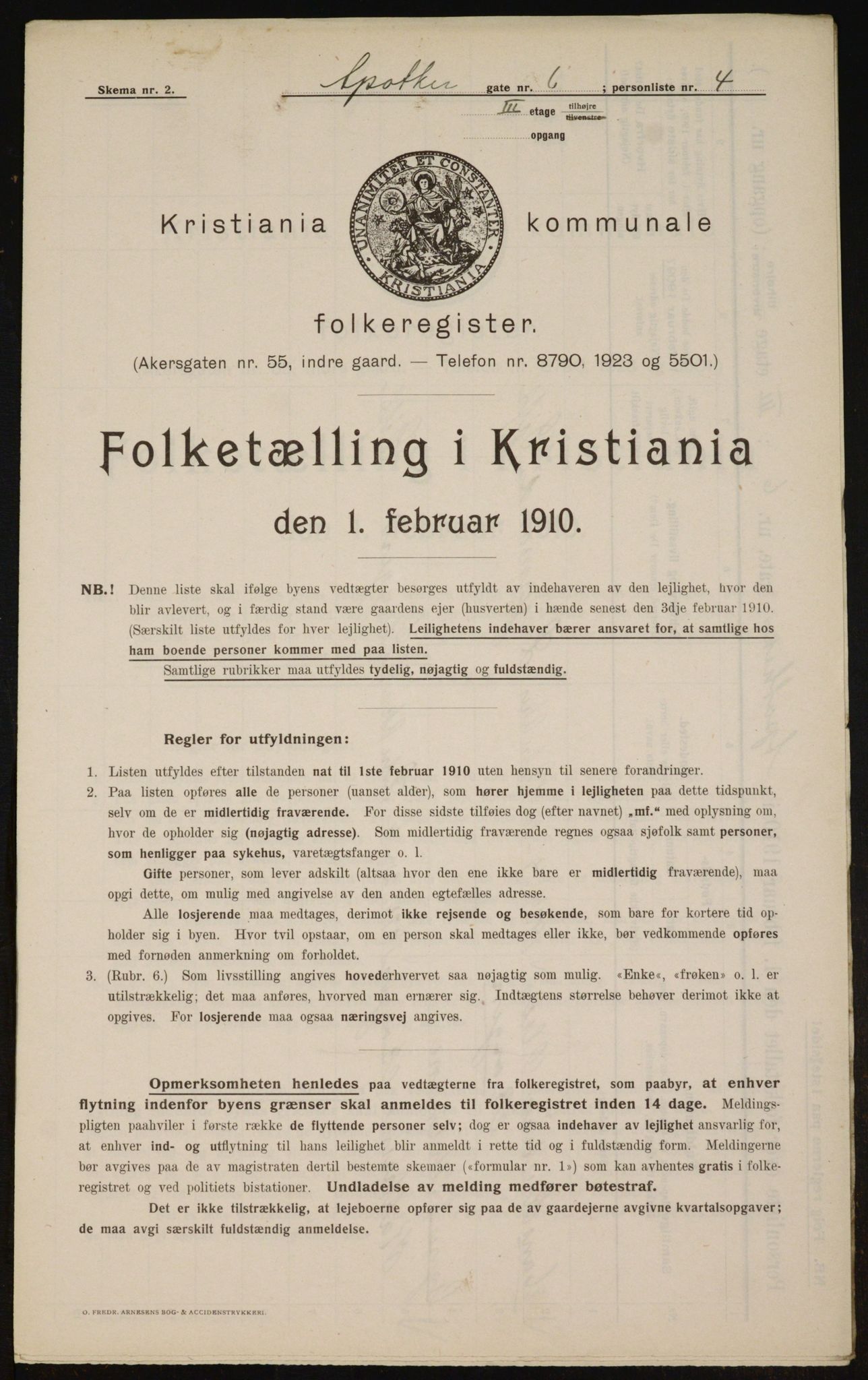 OBA, Kommunal folketelling 1.2.1910 for Kristiania, 1910, s. 1260