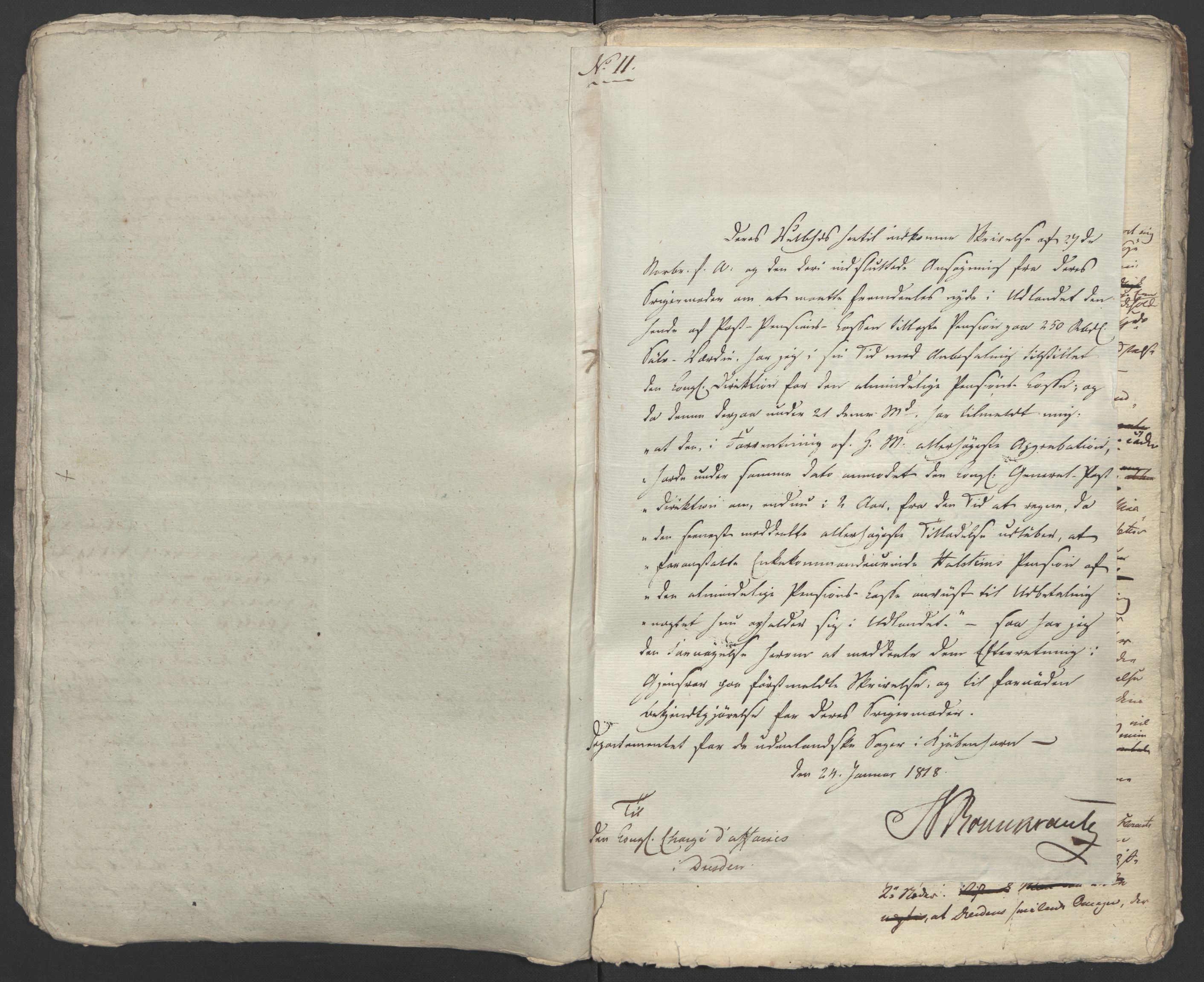 Faye, Andreas, AV/RA-PA-0015/F/Fh/L0026/0004: -- / Geheime-legationsraad Irgens-Berghs breve i consept 1817-1827, s. 11