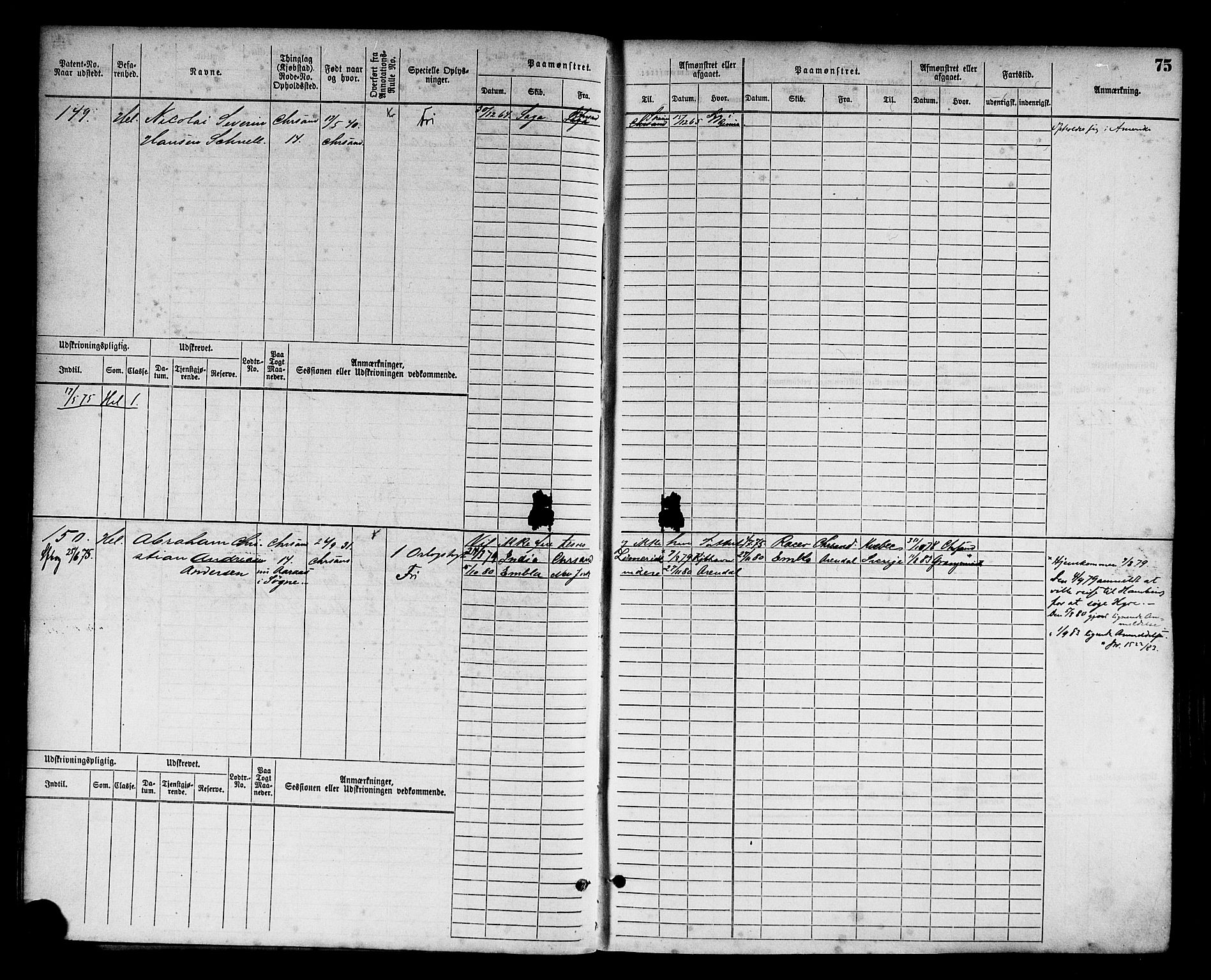 Kristiansand mønstringskrets, AV/SAK-2031-0015/F/Fb/L0003: Hovedrulle nr 1-762, I-10, 1860-1911, s. 86