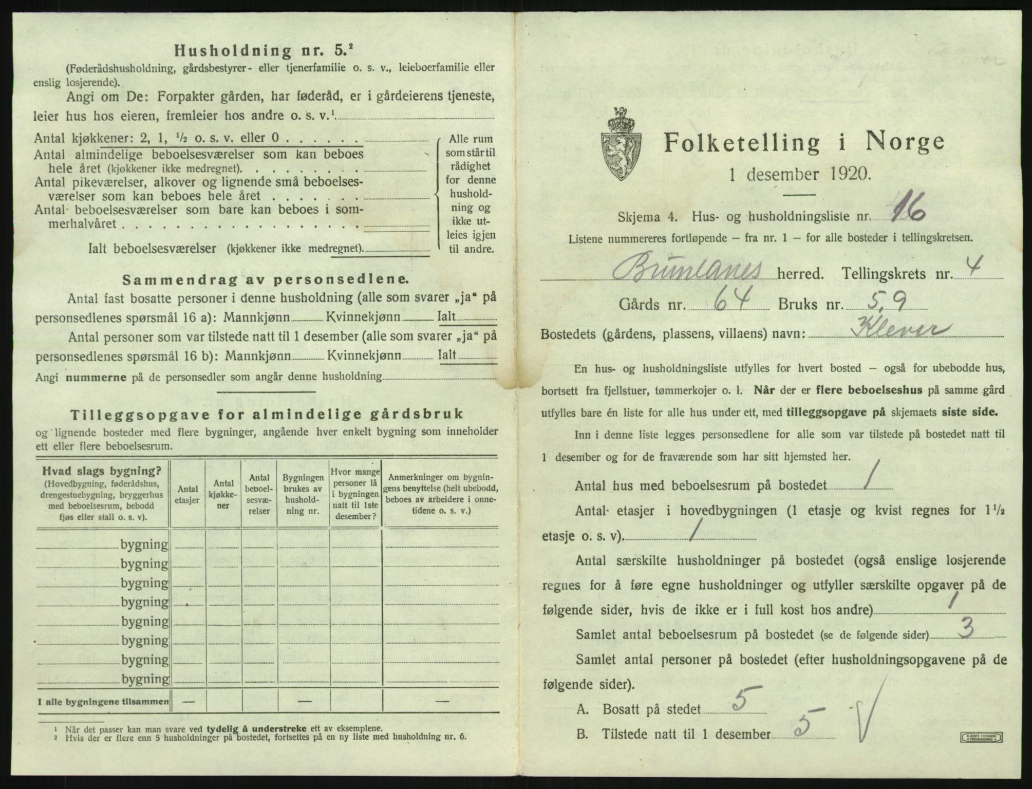 SAKO, Folketelling 1920 for 0726 Brunlanes herred, 1920, s. 751