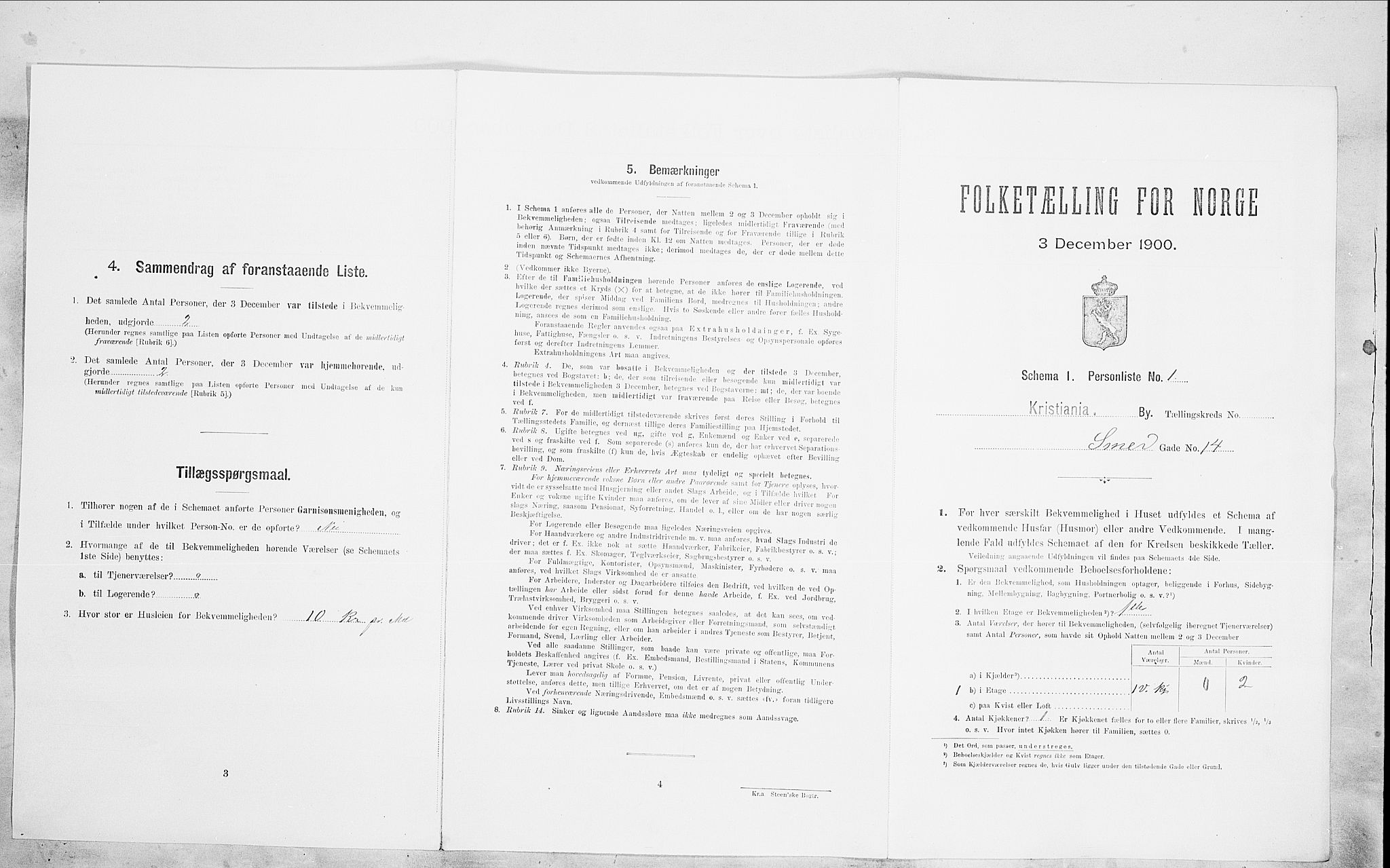 SAO, Folketelling 1900 for 0301 Kristiania kjøpstad, 1900, s. 86729